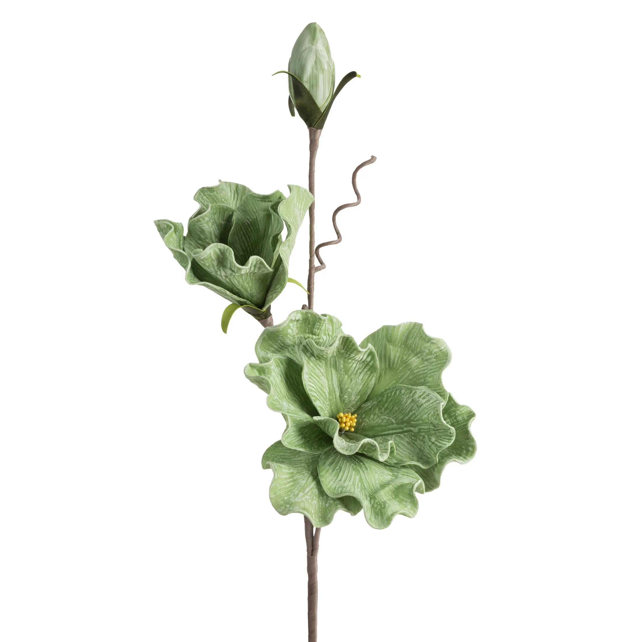 Kwiat sztuczny duży zielony z plastycznej pianki foamiran 76 cm