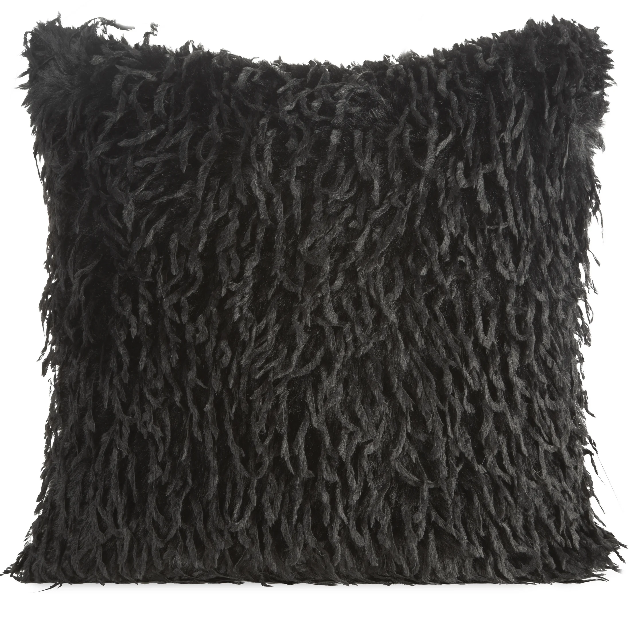 Poszewka na poduszkę 45x45 cm czarna z miękkiego futerka ADORE - kolekcja VULCANO | eurofirany