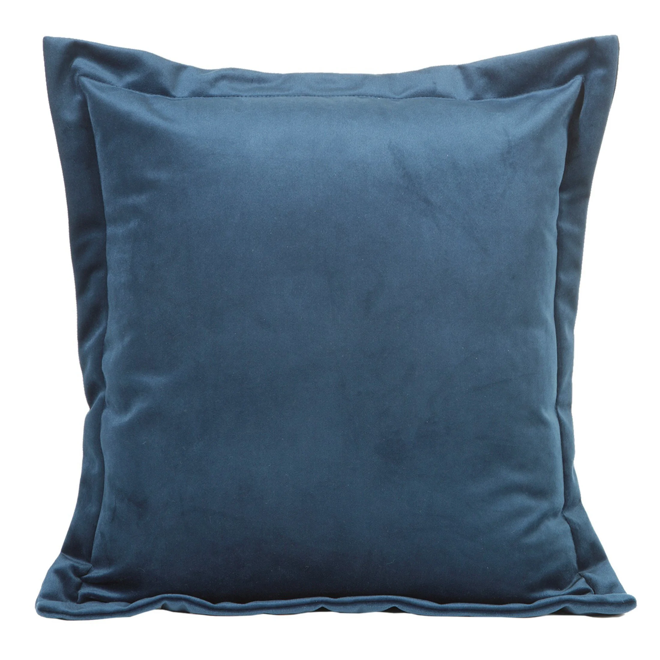 Poszewka na poduszkę 45x45 cm welwetowa granatowa z ozdobnymi brzegami RIA Diva Line | eurofirany