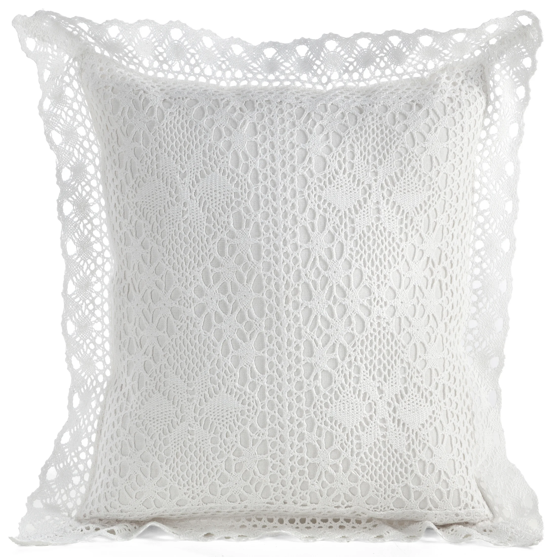 Poszewka na poduszkę 40x40 cm ażurowa biała w stylu boho MEGAN | eurofirany