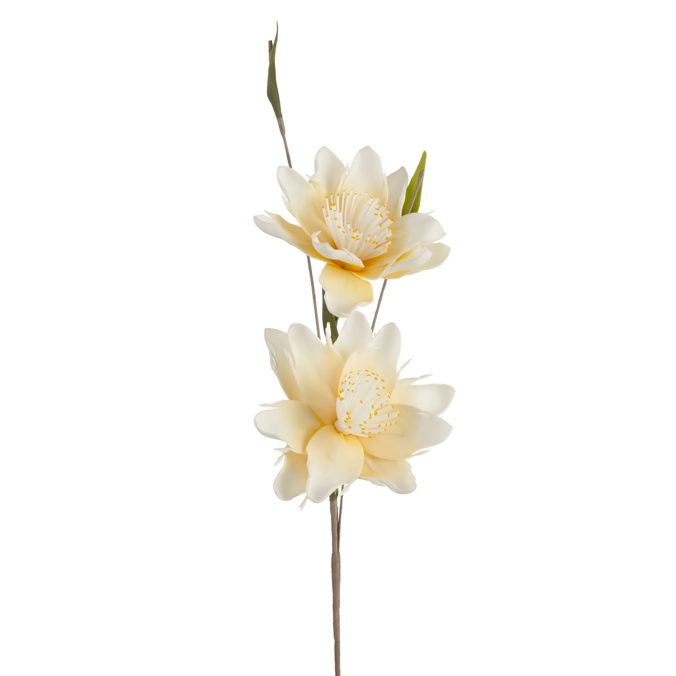 Kwiat sztuczny kremowy z plastycznej pianki foamiran 85 cm
