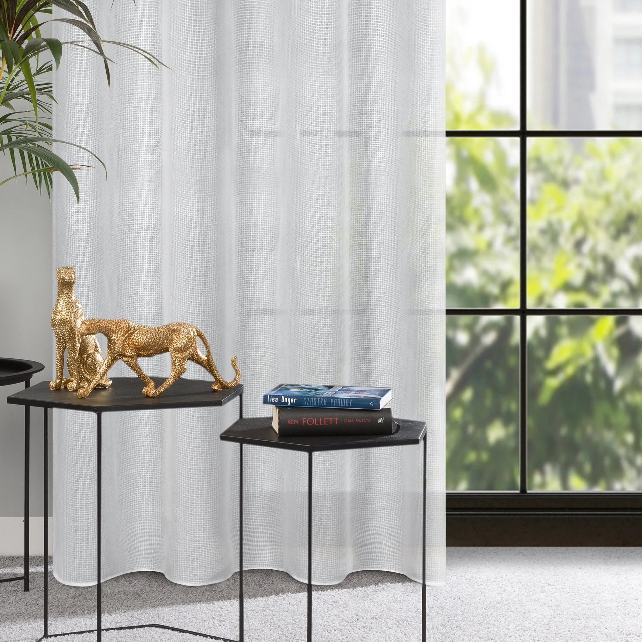 Zasłona biała o splocie płóciennym 140x250 cm przelotka - CINDY | eurofirany