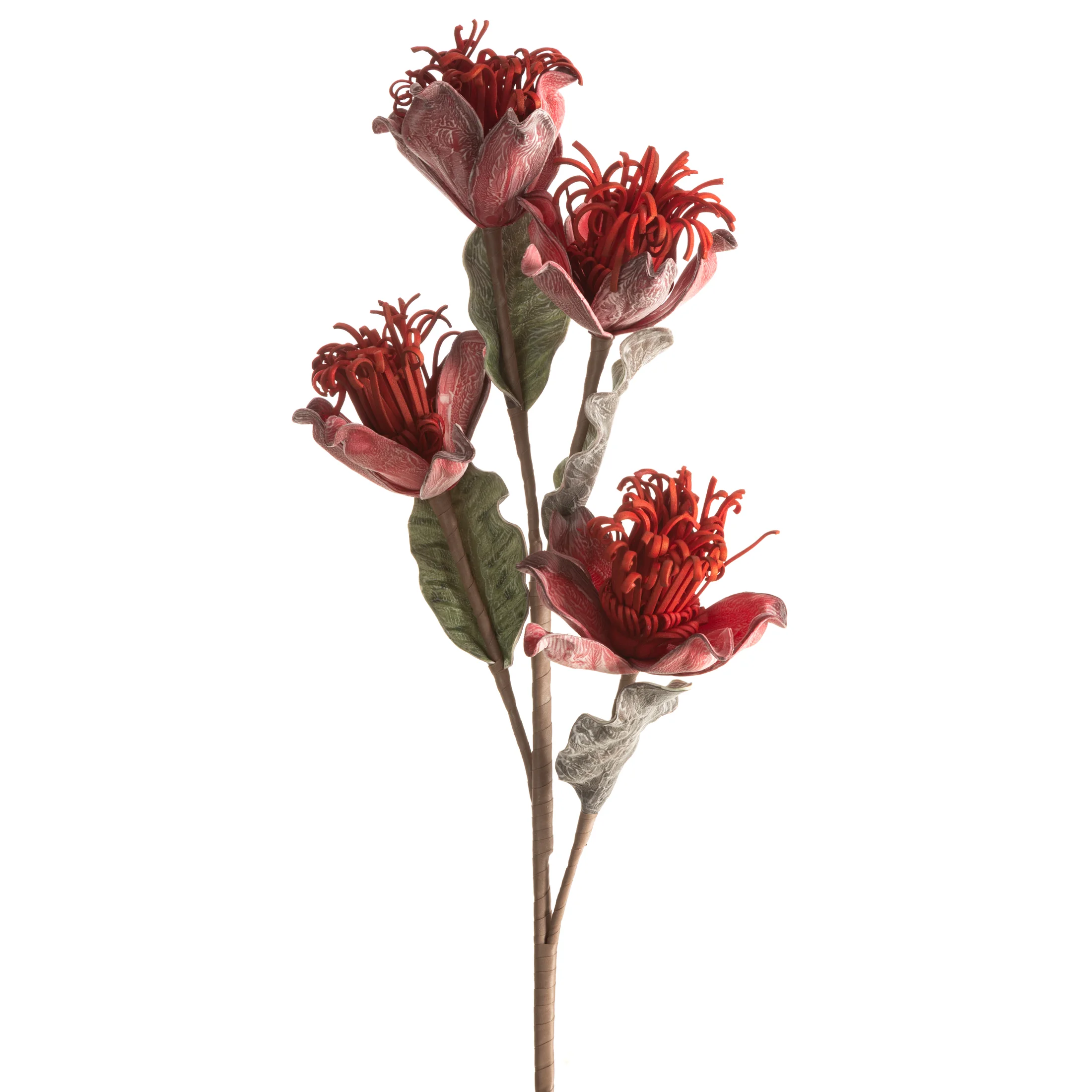 Kwiat sztuczny czerwony z plastycznej pianki 95 cm