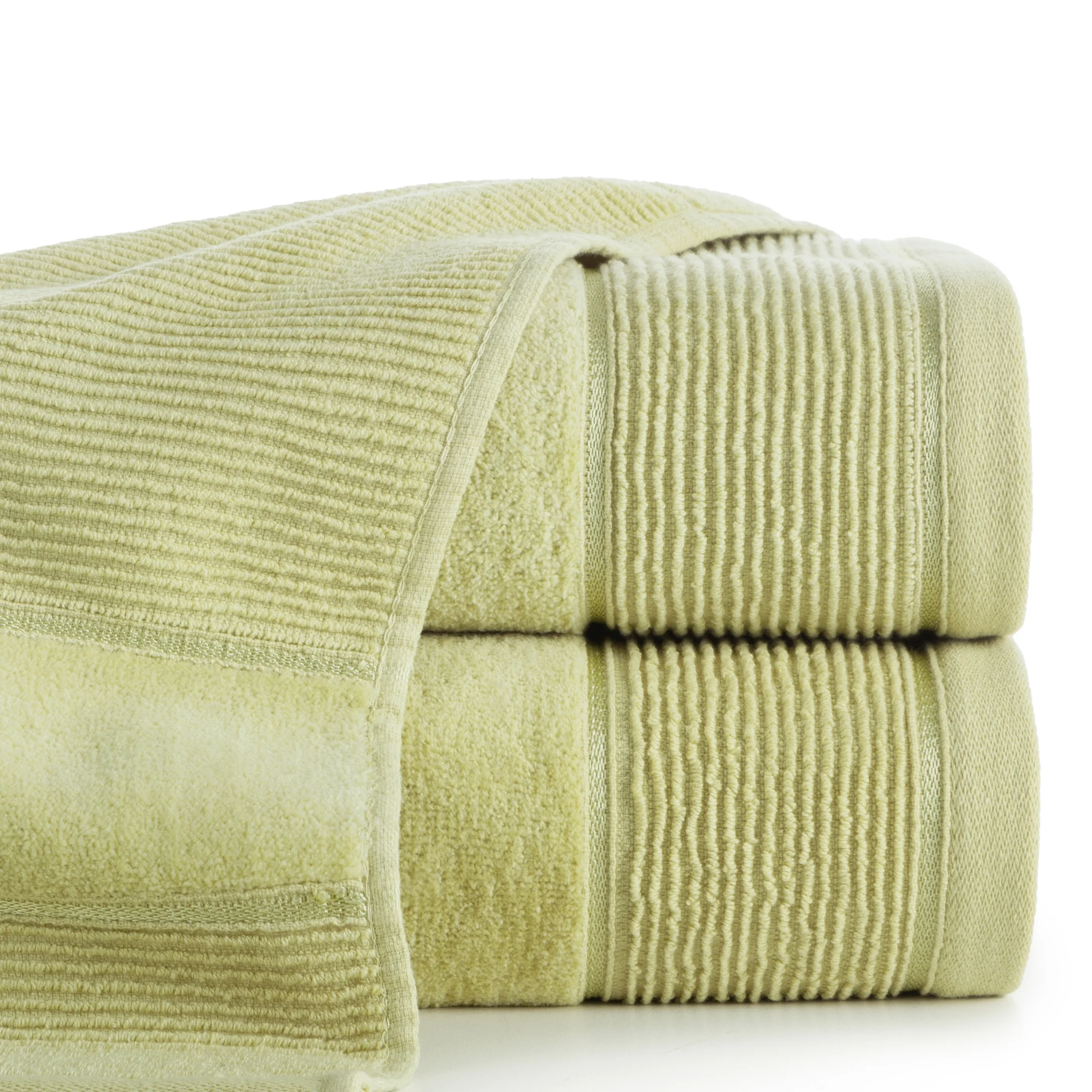 Ręcznik do rąk 30x50 cm bawełniany kolor oliwkowy z welurową bordiurą 500 g/m2 EMMA