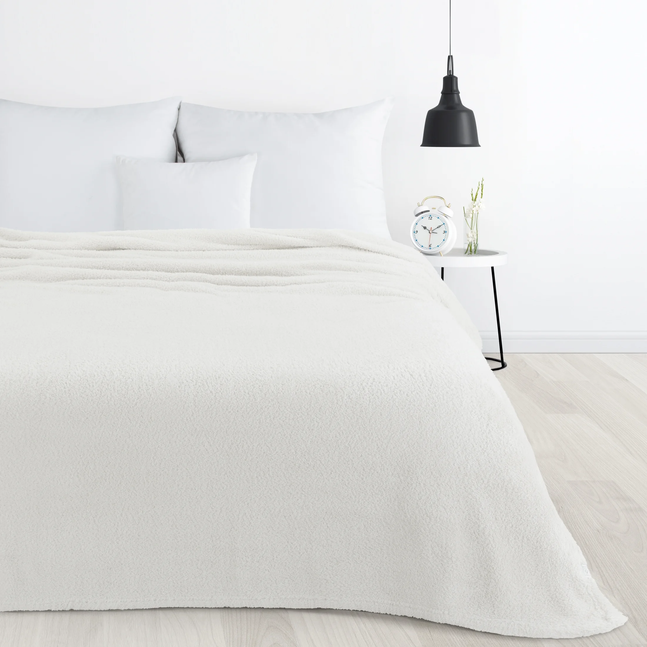 Koc polarowy 170x210 cm biały LORI Design 91