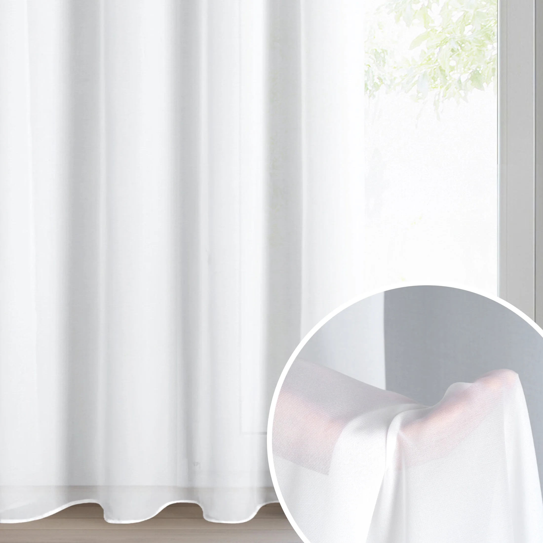 Firana biała matowa z tkaniny szyfonowej 140x250 cm przelotka DEBRA | eurofirany