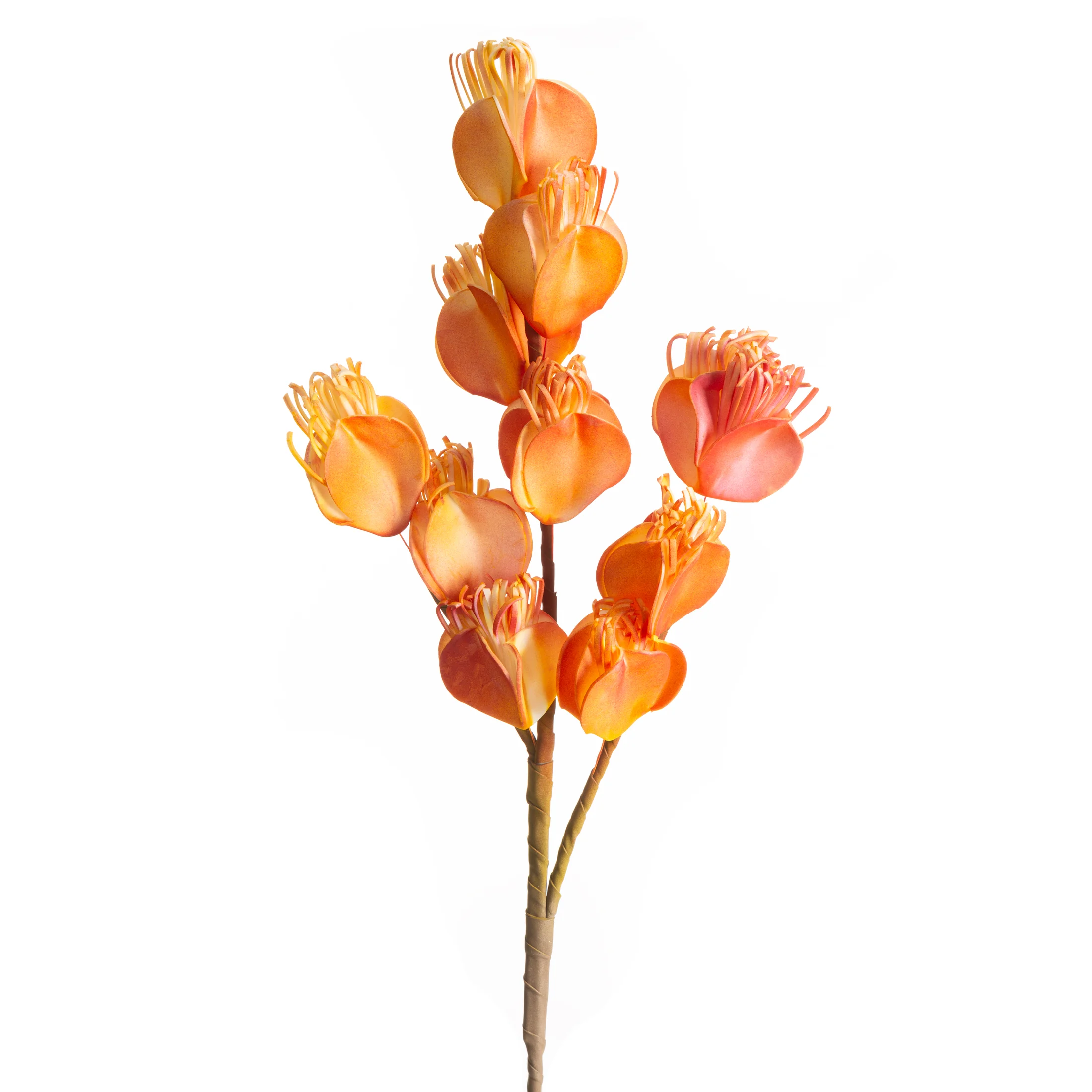 Kwiat sztuczny pomarańczowy z plastycznej pianki foamiran 92 cm