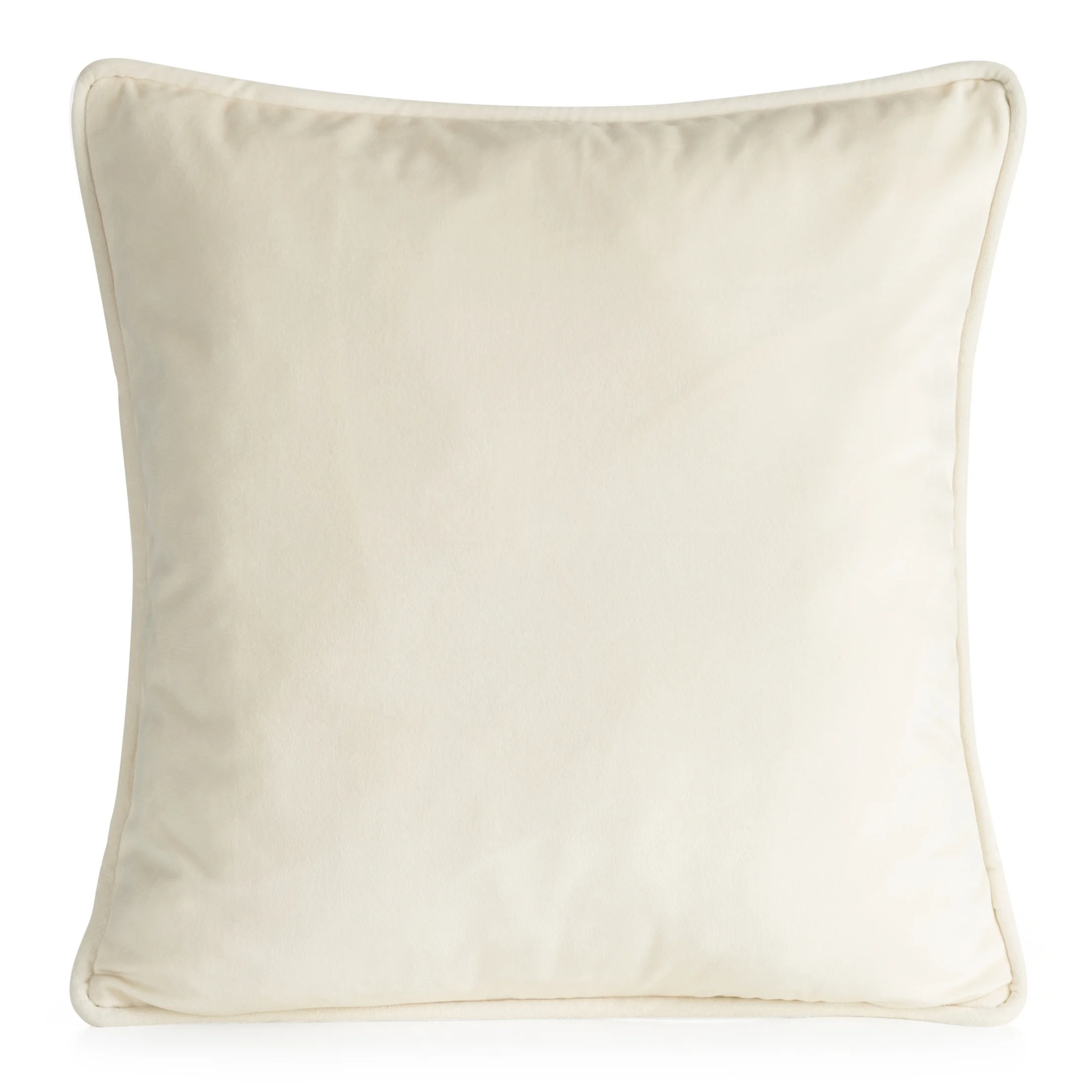 Poszewka na poduszkę 45x45 cm welwetowa, kremowa z ozdobną wypustką VELVET 147 Eurofirany Premium | eurofirany