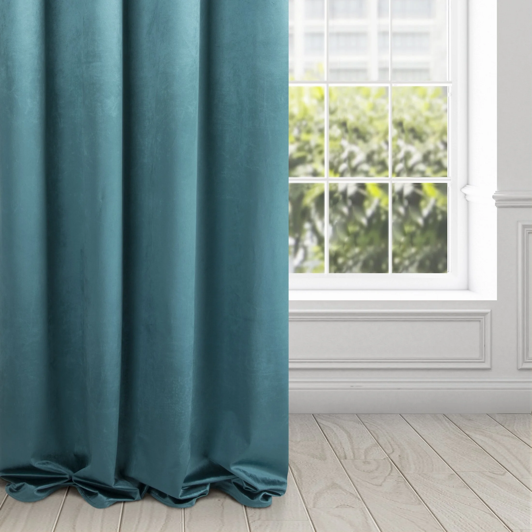 Zasłona welwetowa turkusowa gładka 140x250 cm przelotka - PIERRE | eurofirany
