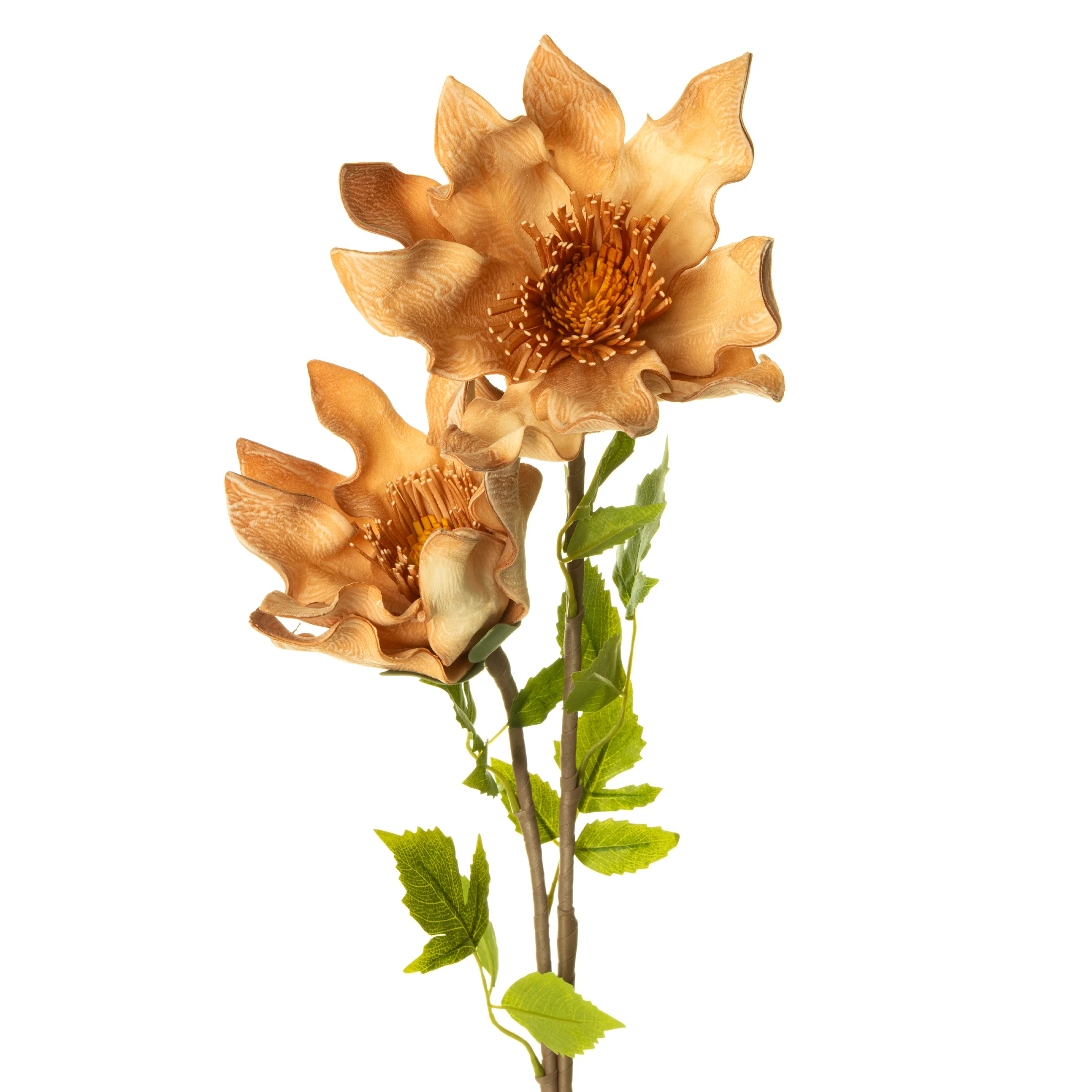 Kwiat sztuczny jasnobrązowy z plastycznej pianki foamiran 95 cm