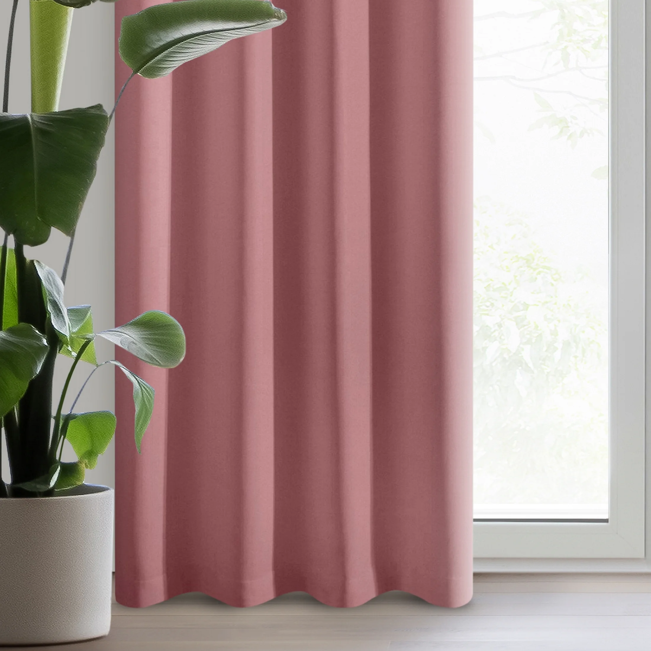 Zasłona ciemnoróżowa z matowej gładkiej tkaniny 140x250 cm przelotka - RITA | eurofirany