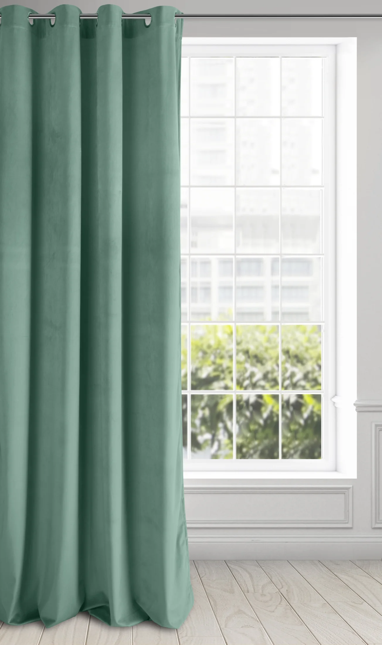 Zasłona welwetowa morska gładka 140x250 cm przelotka - PIERRE