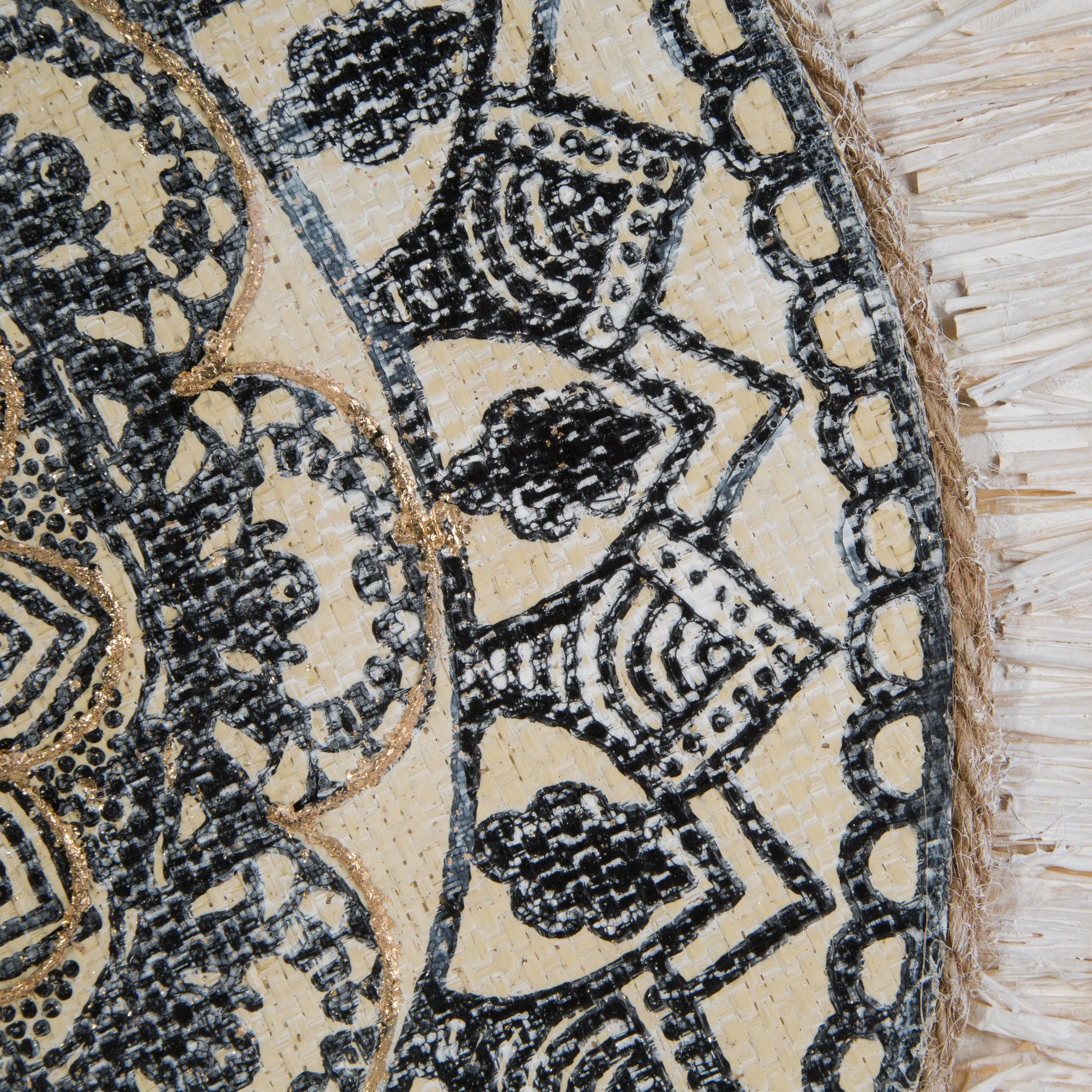 Obraz abstrakcja beżowo, niebieski w stylu boho 60x60 cm ORAMENTS