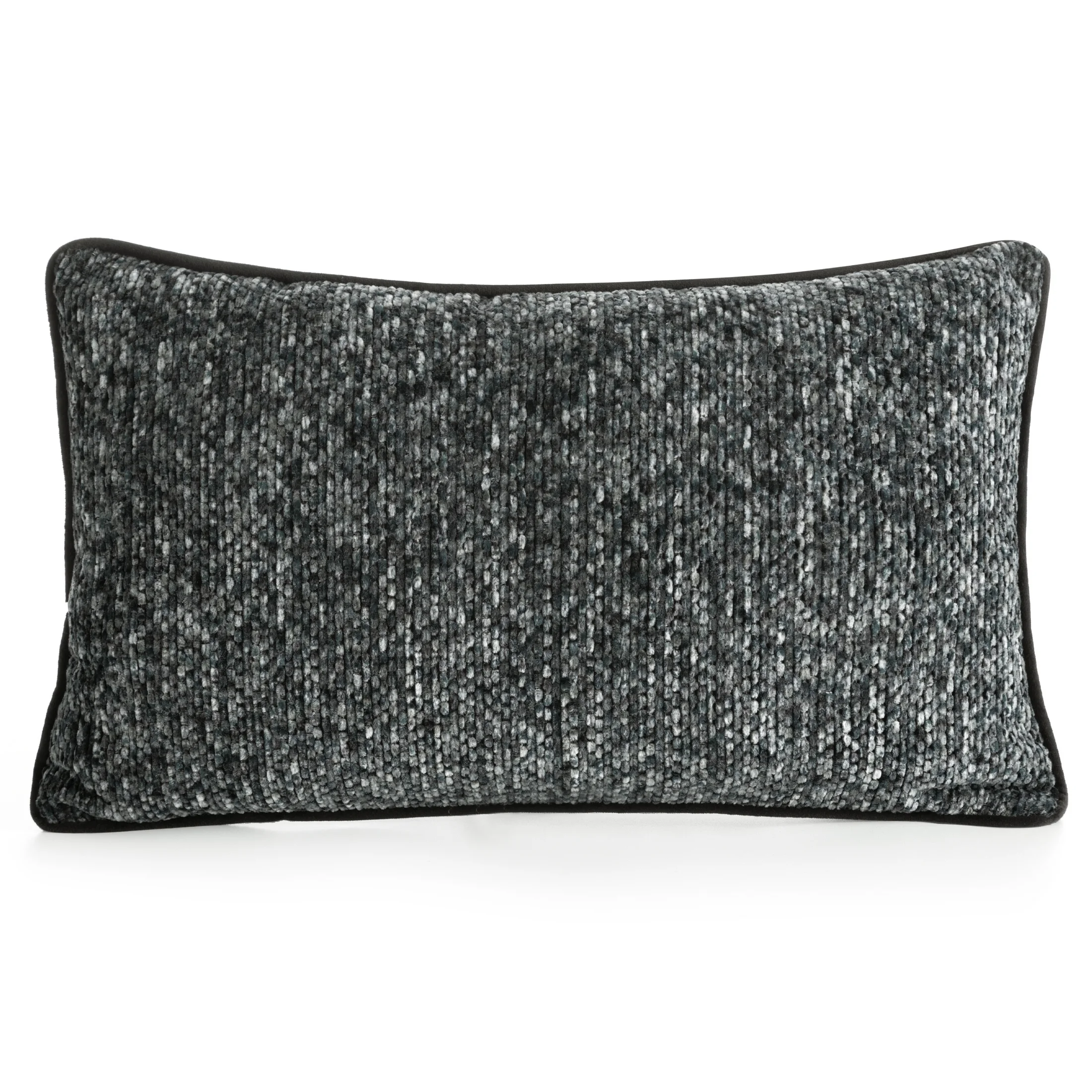 Poszewka na poduszkę 30x50 cm stalowa z plecionej szenilowej nici z efektem melanżu BARI | eurofirany