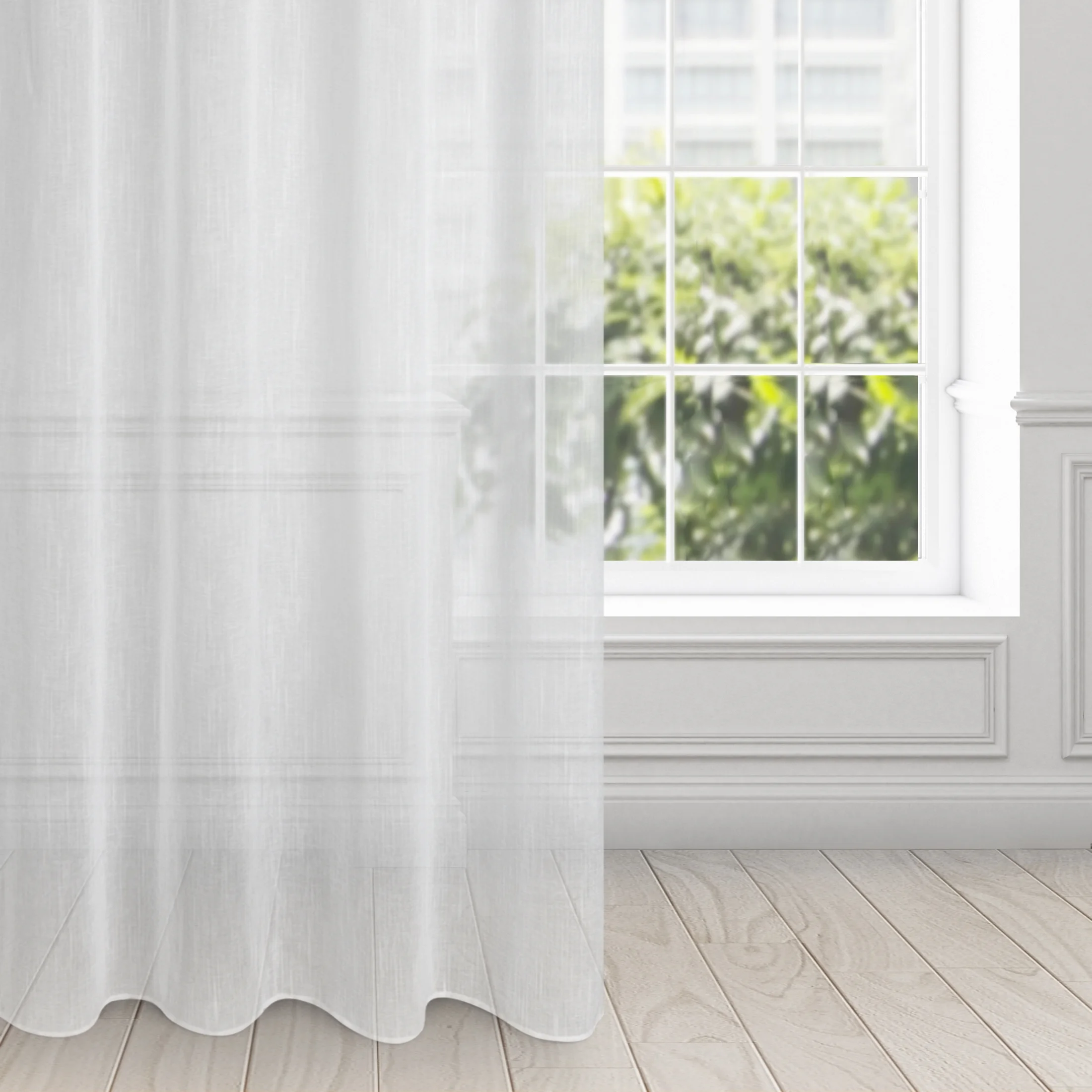 Firana biała z matowej etaminy z efektem deszczyku 140x250 cm przelotka CARLA | eurofirany