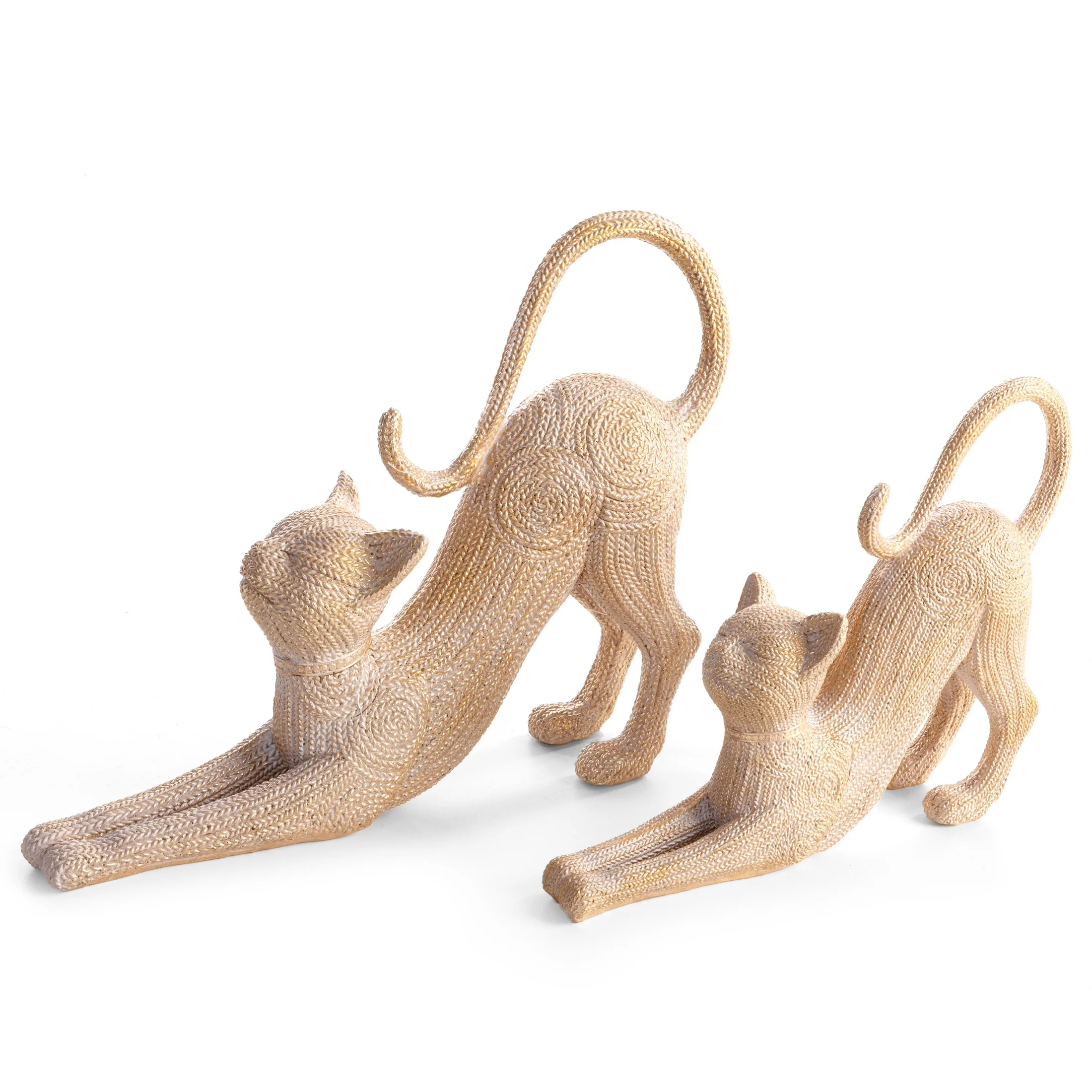 Figurka złota w kształcie kota 32x8x25 cm VALERI