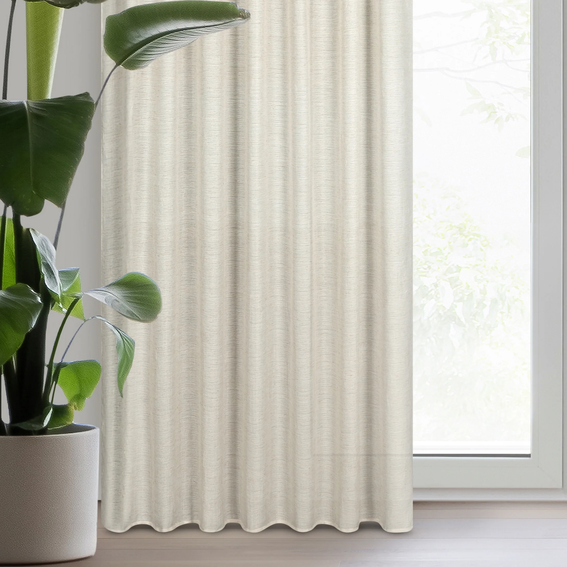 Zasłona naturalna z kreszowanej tkaniny w stylu eko 140x270 cm taśma - ETNA | eurofirany