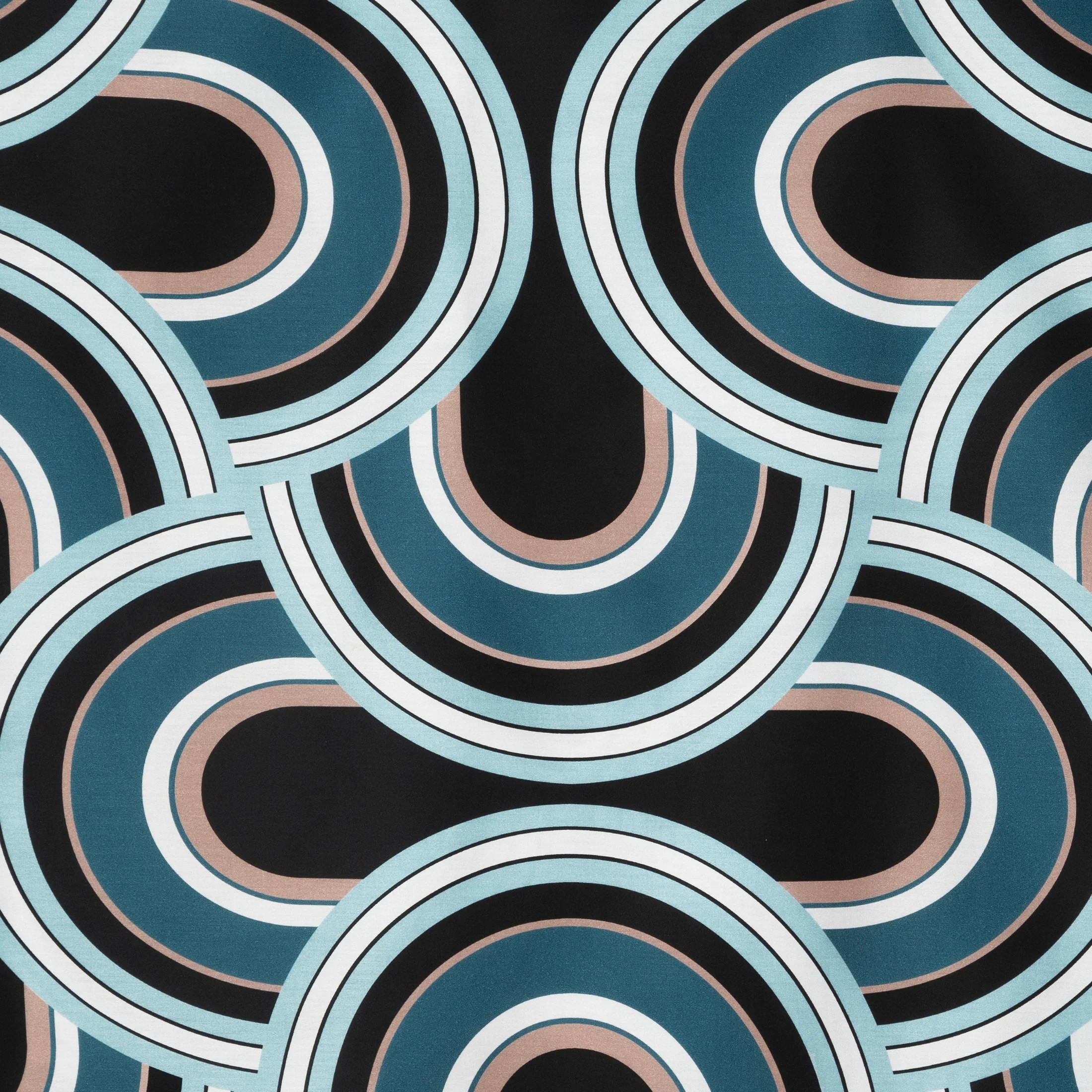 Pościel 220x200 cm komplet 3 częściowy z satyny bawełnianej kolor czarny, niebieski z wzorem geometrycznym DIVA 17 Diva Line