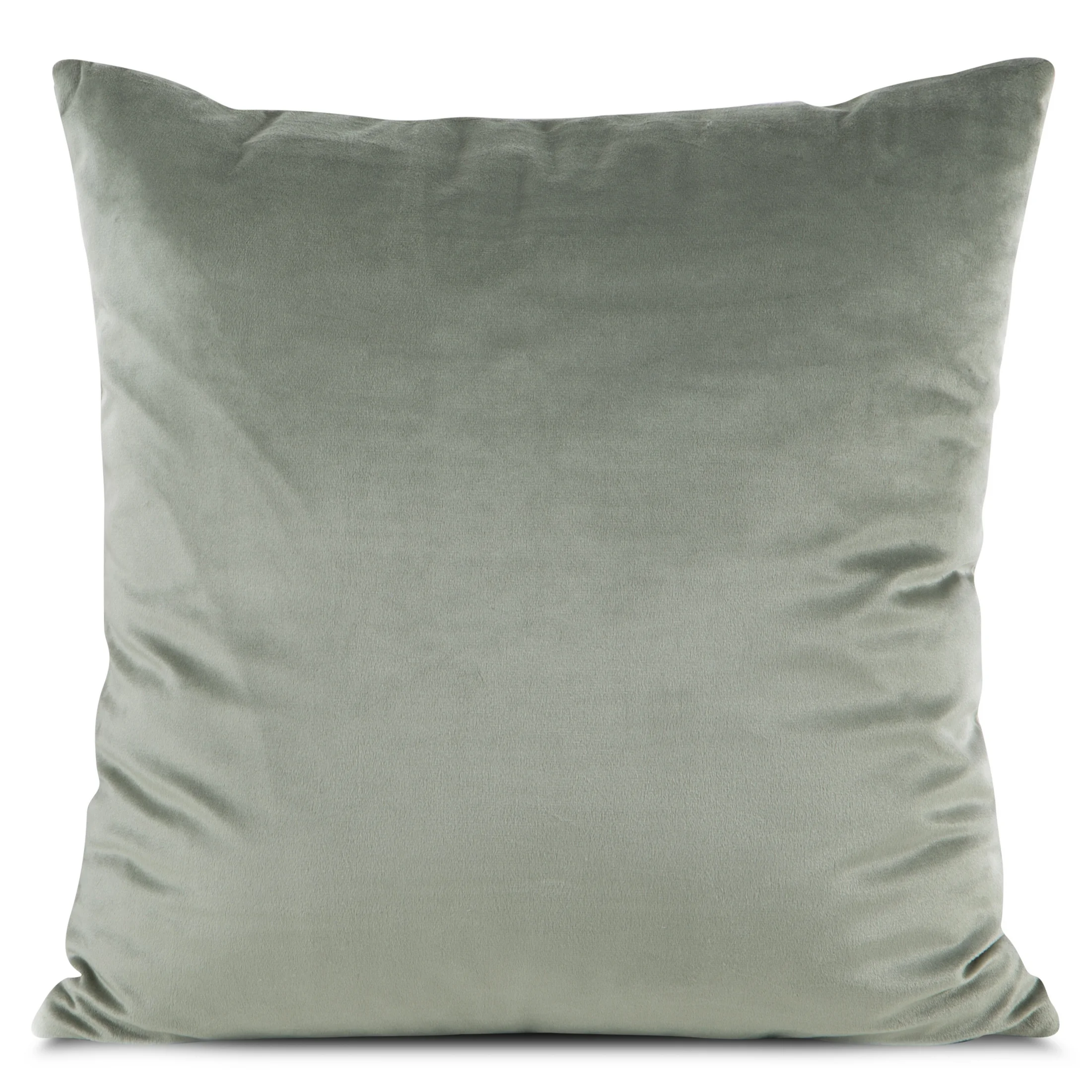 Poszewka na poduszkę 45x45 cm welwetowa, gładka oliwkowa o delikatnym połysku GAJA 1 | eurofirany