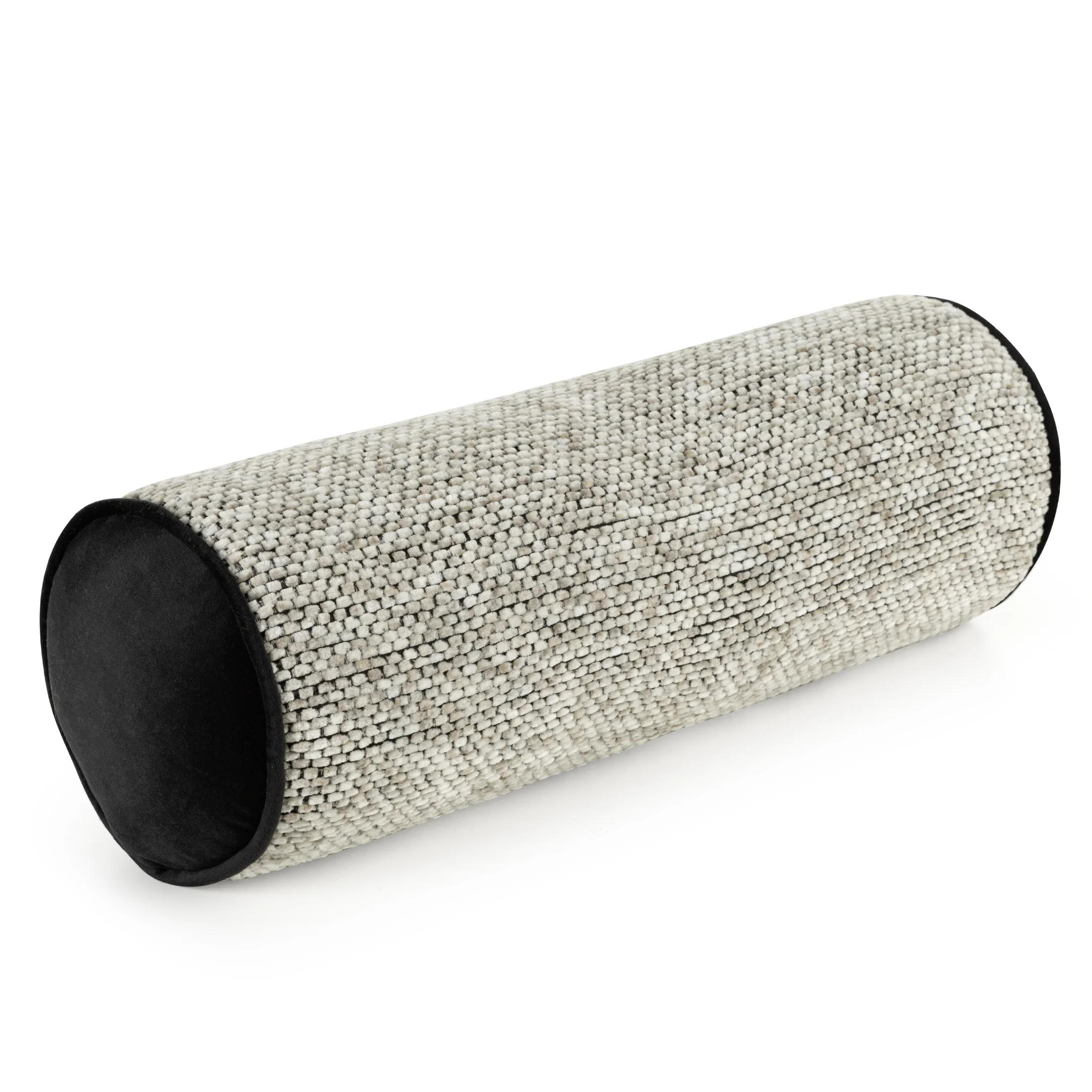 Poduszka dekoracyjna wałek 47 x 15 cm z grubej nici szenilowej beżowa BARI