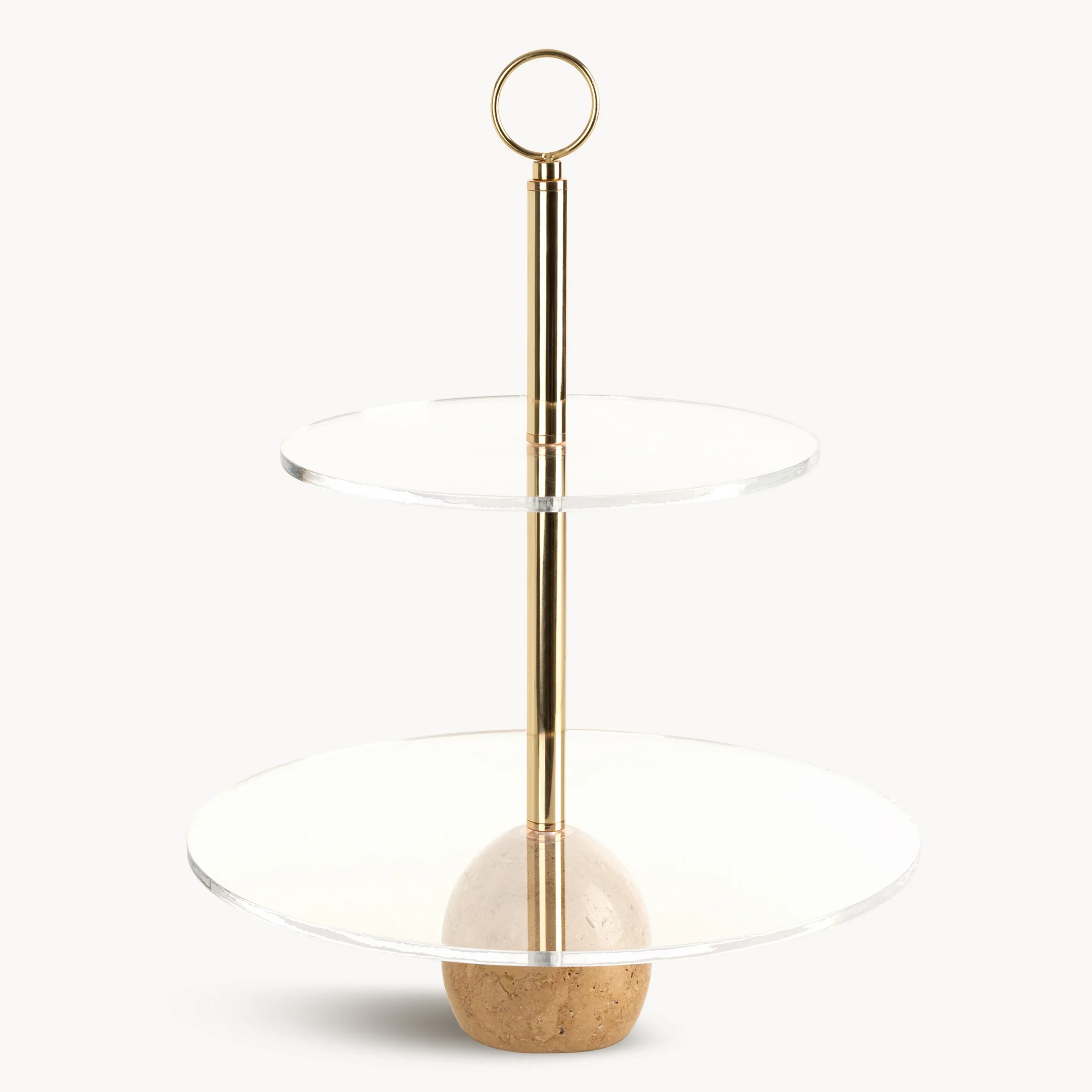 Patera dekoracyjna TINA wykonana z szkła i naturalnego kamienia - kolekcja TOLEDO