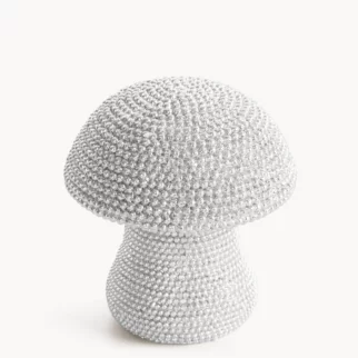 Figurka srebrna grzybek o drobnym strukturalnym wzorze średnica 8x9 cm ELDO