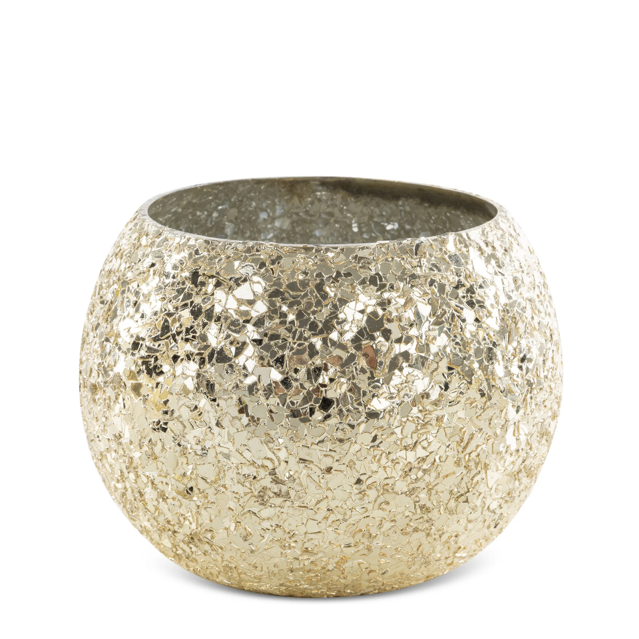 Świecznik MELIA ze szkła artystycznego z efektem popękanego szkła | 