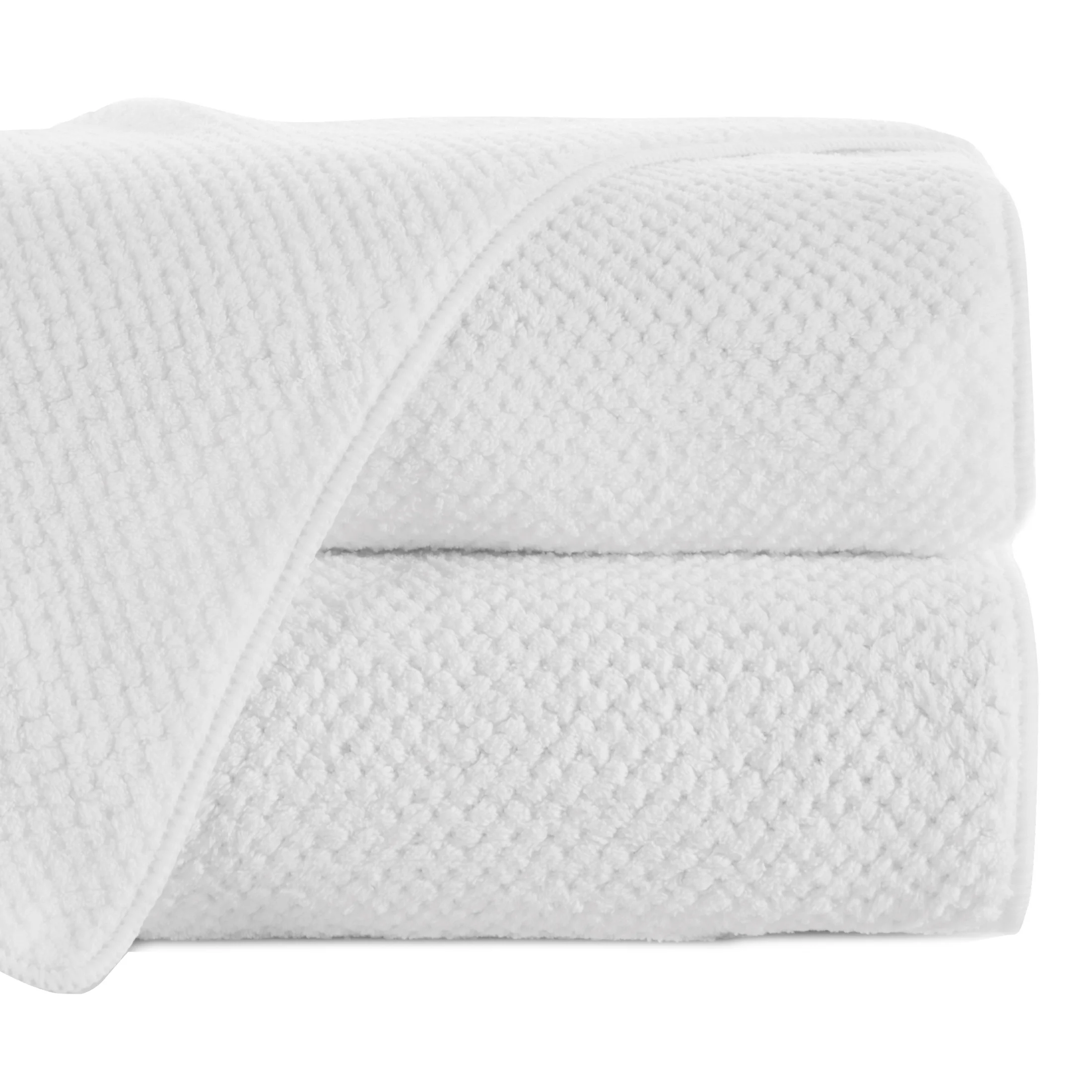 Ręcznik kąpielowy 70x140 cm szybkoschnący z mikrofibry kolor biały o ryżowej strukturze 280 g/m2 ZOE 1