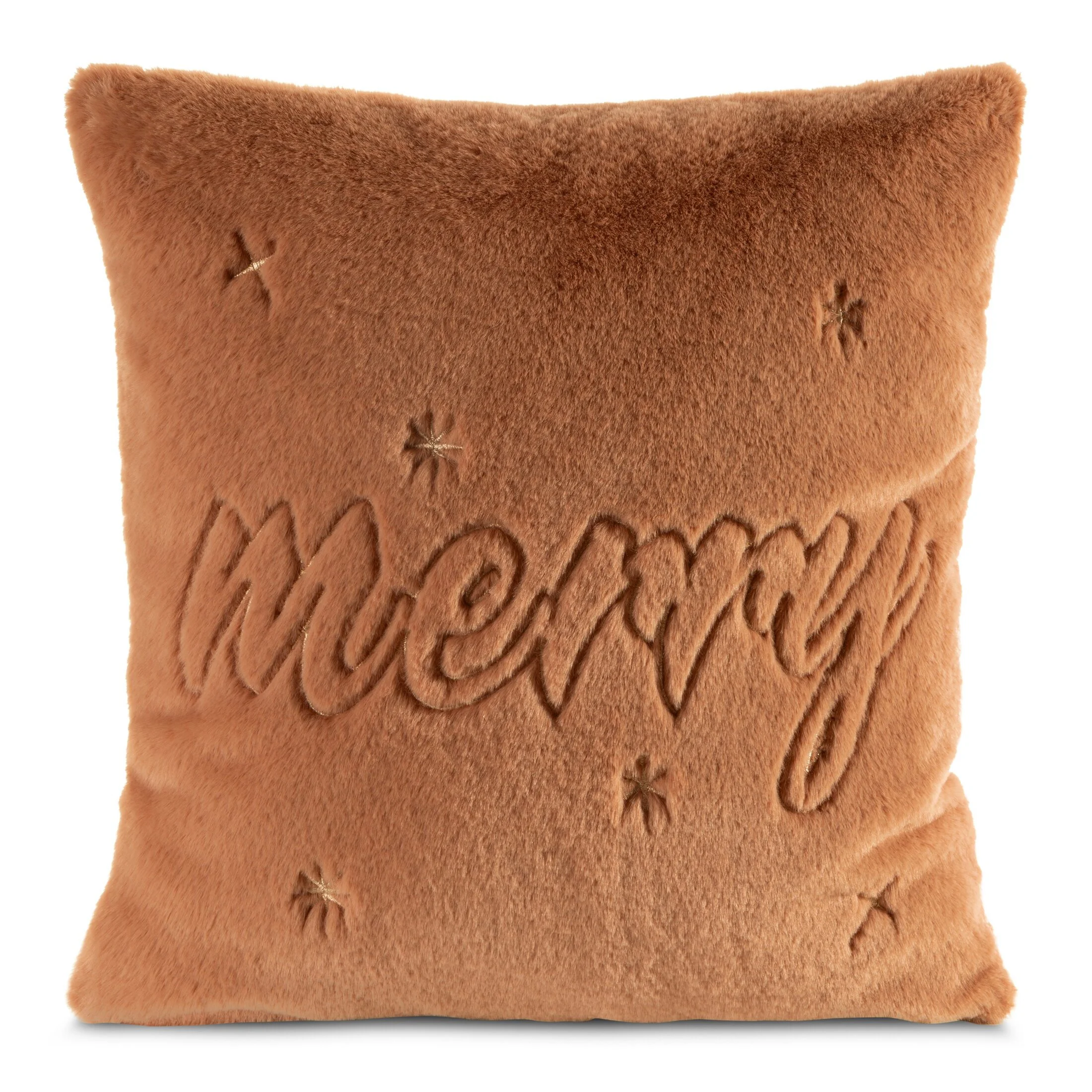 Poszewka na poduszkę 45x45 cm welwetowa kolor miodowy z mięciutkiego futra z wytłaczanym wzorem |