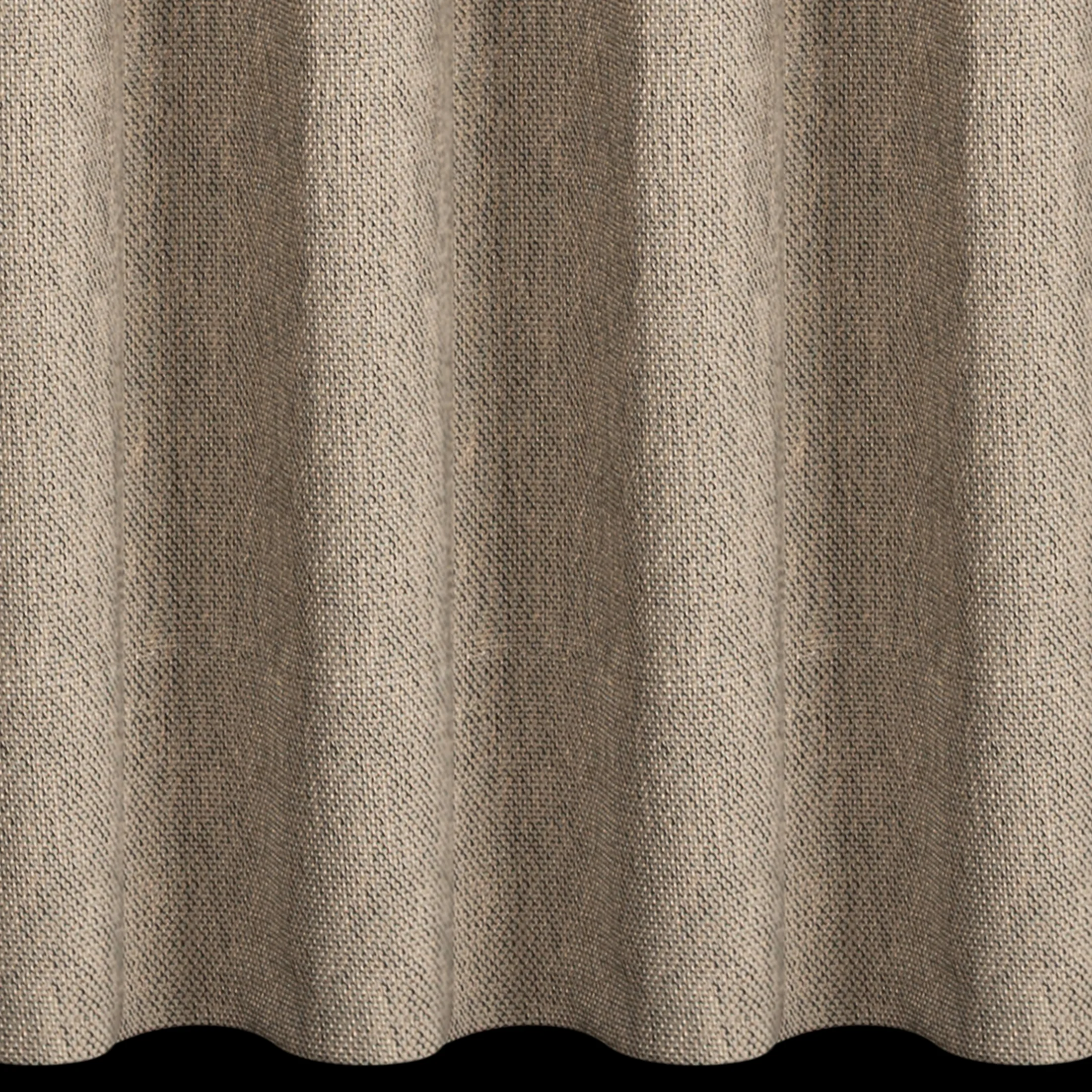 Zasłona beżowo, czarna 55x256 cm o widocznym grubym splocie z ozdobną obszywką flex 1:2