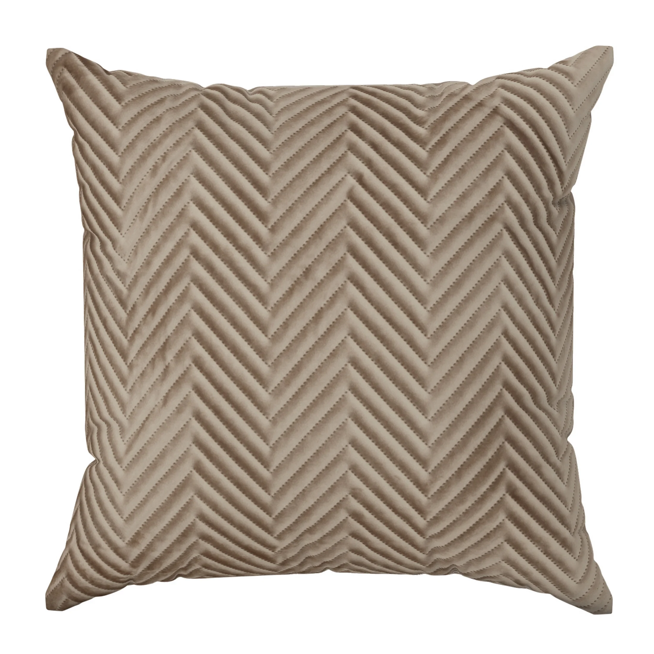 Poszewka na poduszkę 45x45 cm welwetowa, brązowa pikowana w jodełkę metodą hot press SOFIA Eurofirany Premium | 