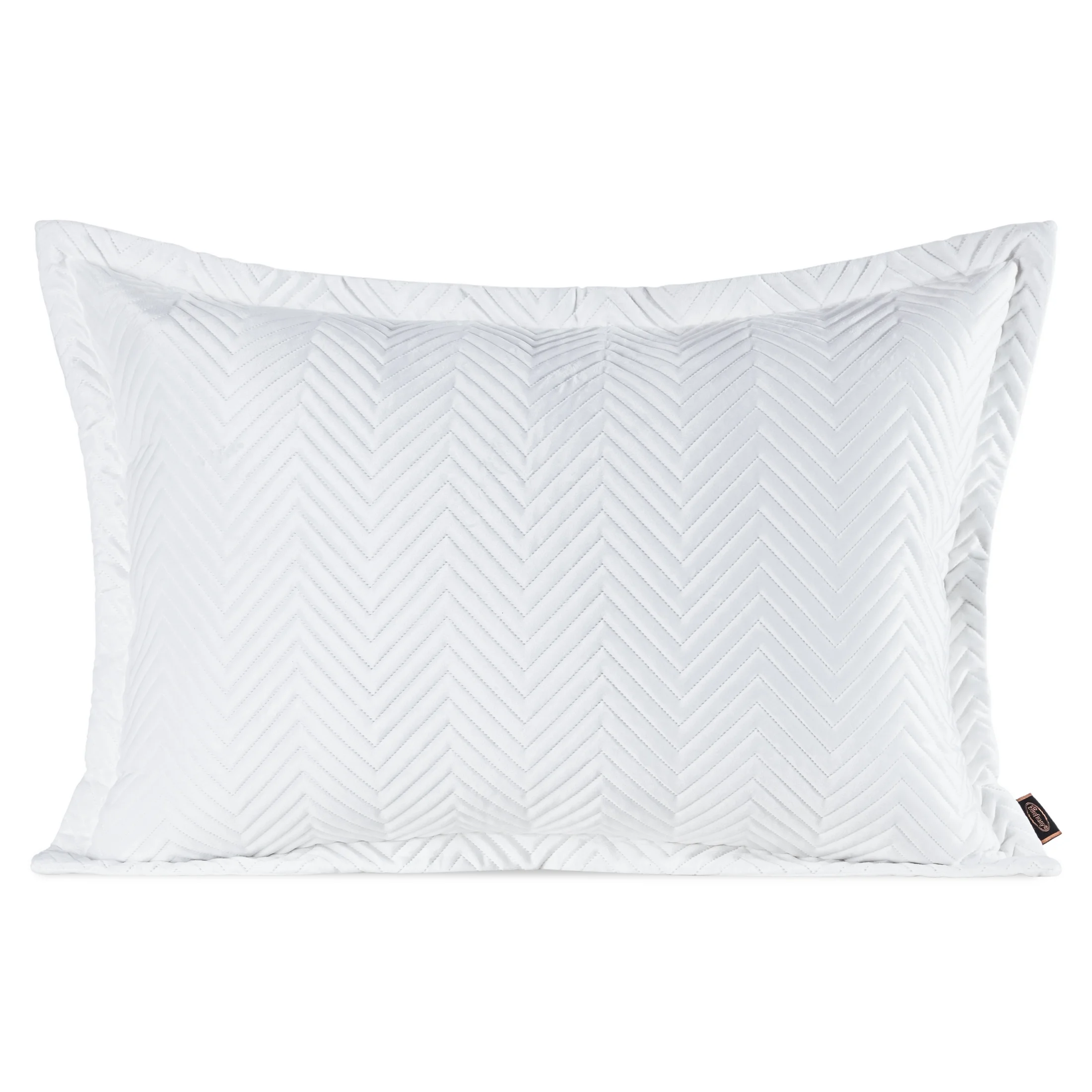 Poszewka na poduszkę 50x70 cm welwetowa, biała pikowana w jodełkę metodą hot press SOFIA Eurofirany Premium | eurofirany