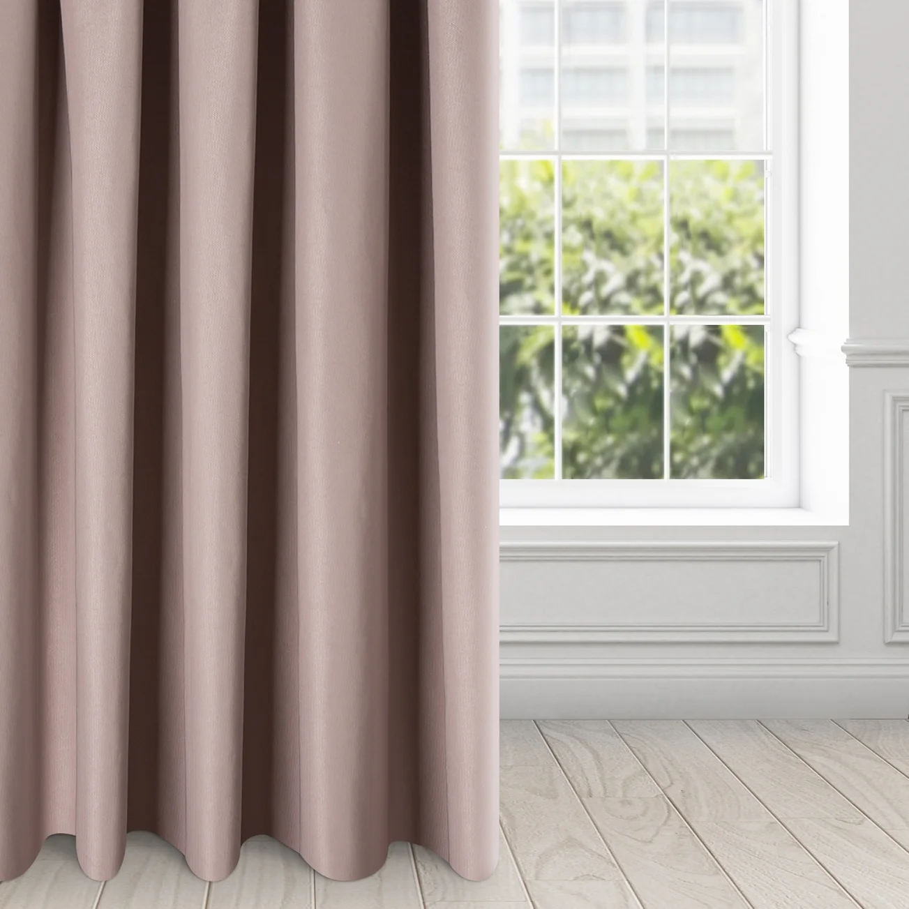 Zasłon pudrowo różowa z błyszcząca wyraźnym splotem 140x270 cm przelotka - AGGIE | eurofirany