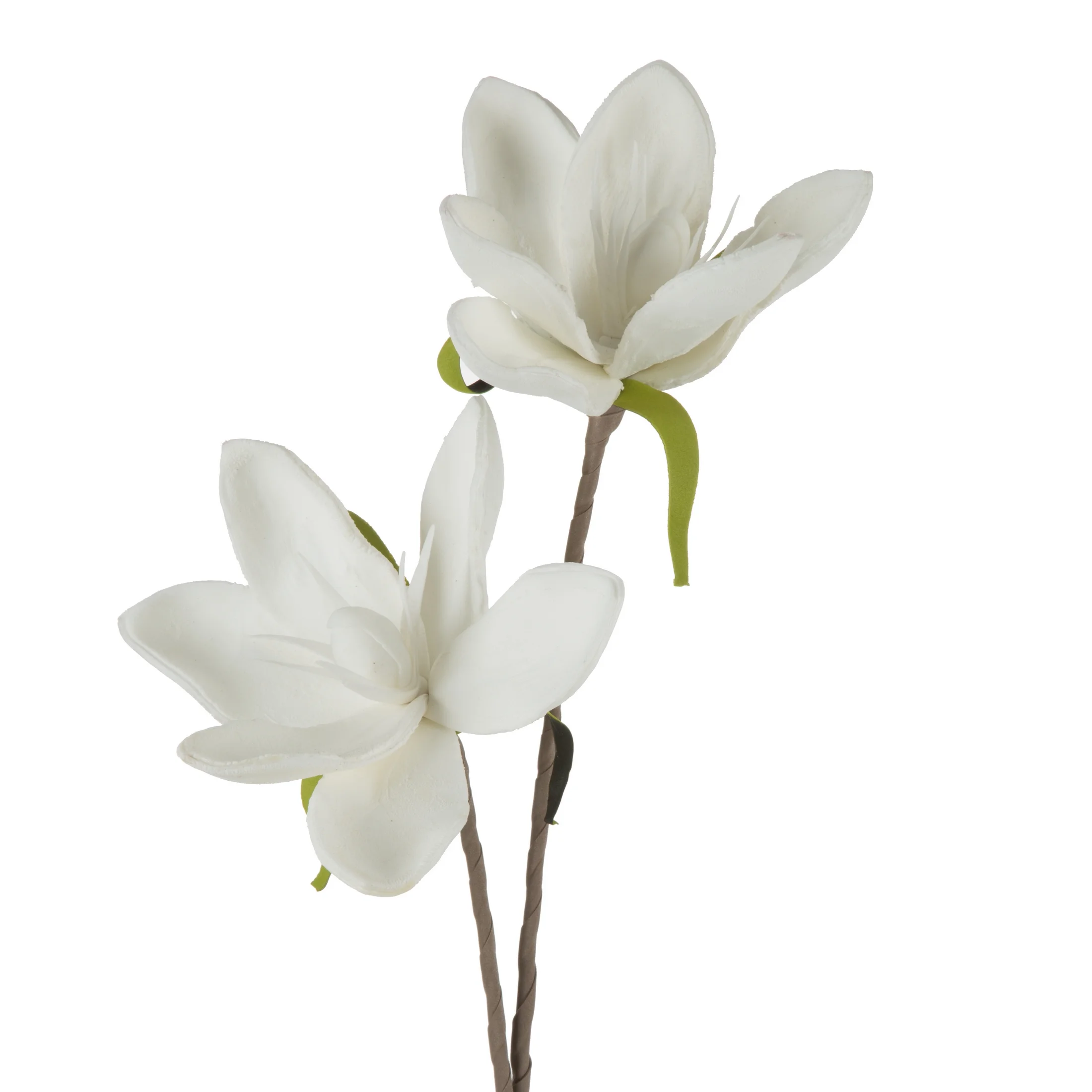 Kwiat sztuczny magnolii biały z pianki foamirian 70 cm