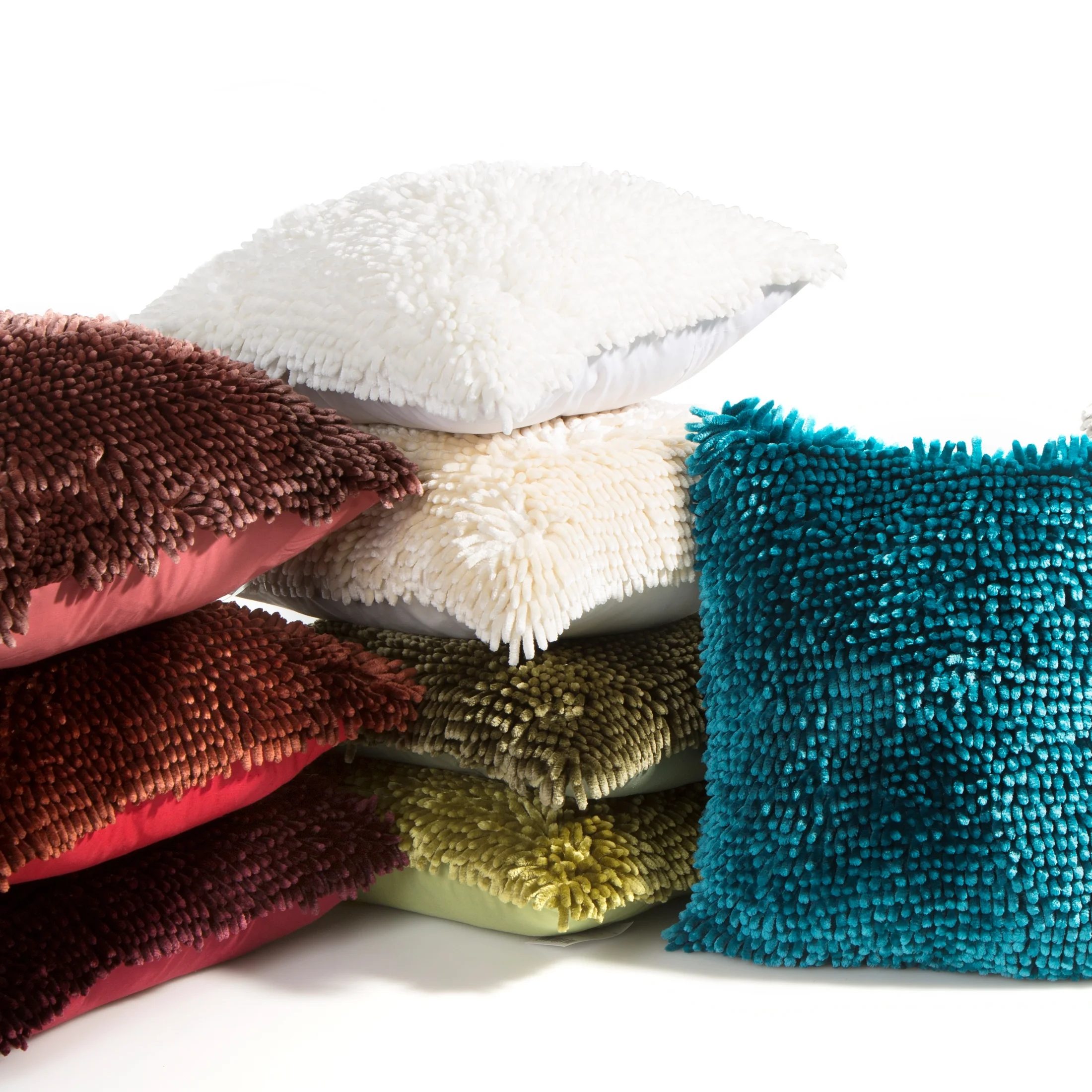 Poszewka na poduszkę 40x40 cm ruda z długimi ozdobnymi frędzlami SHAGGY