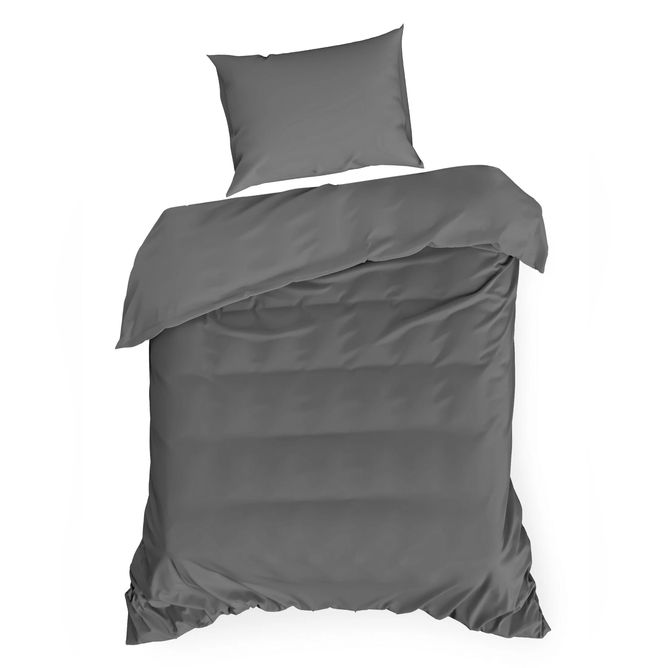 Pościel 140x200 cm komplet 2 częściowy gładka z makosatyny bawełnianej kolor stalowy DELIA Reina Line