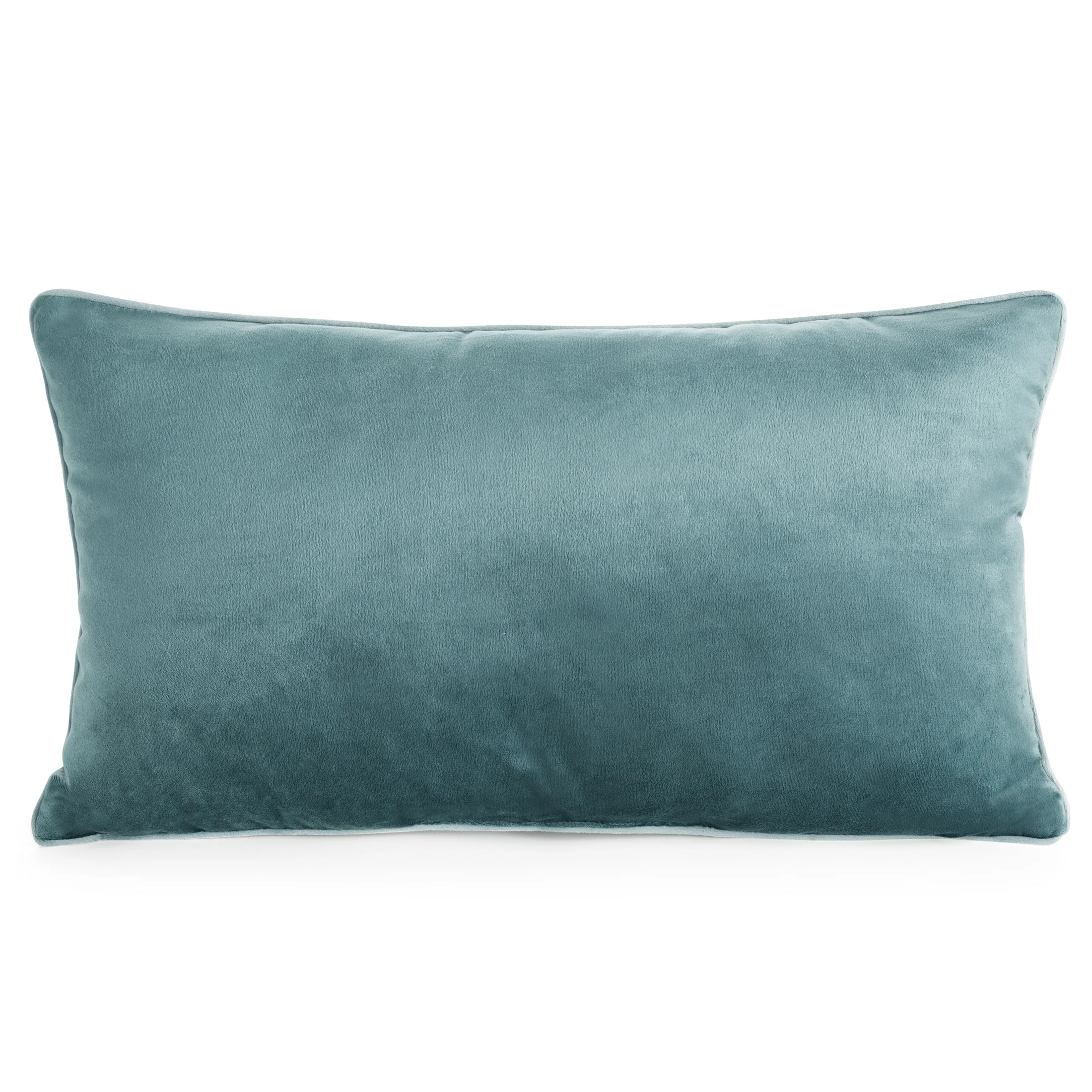 Poduszka 30 x 50 cm welwetowa ciemnoniebieska z kontrastującą lamówką GAJA 3