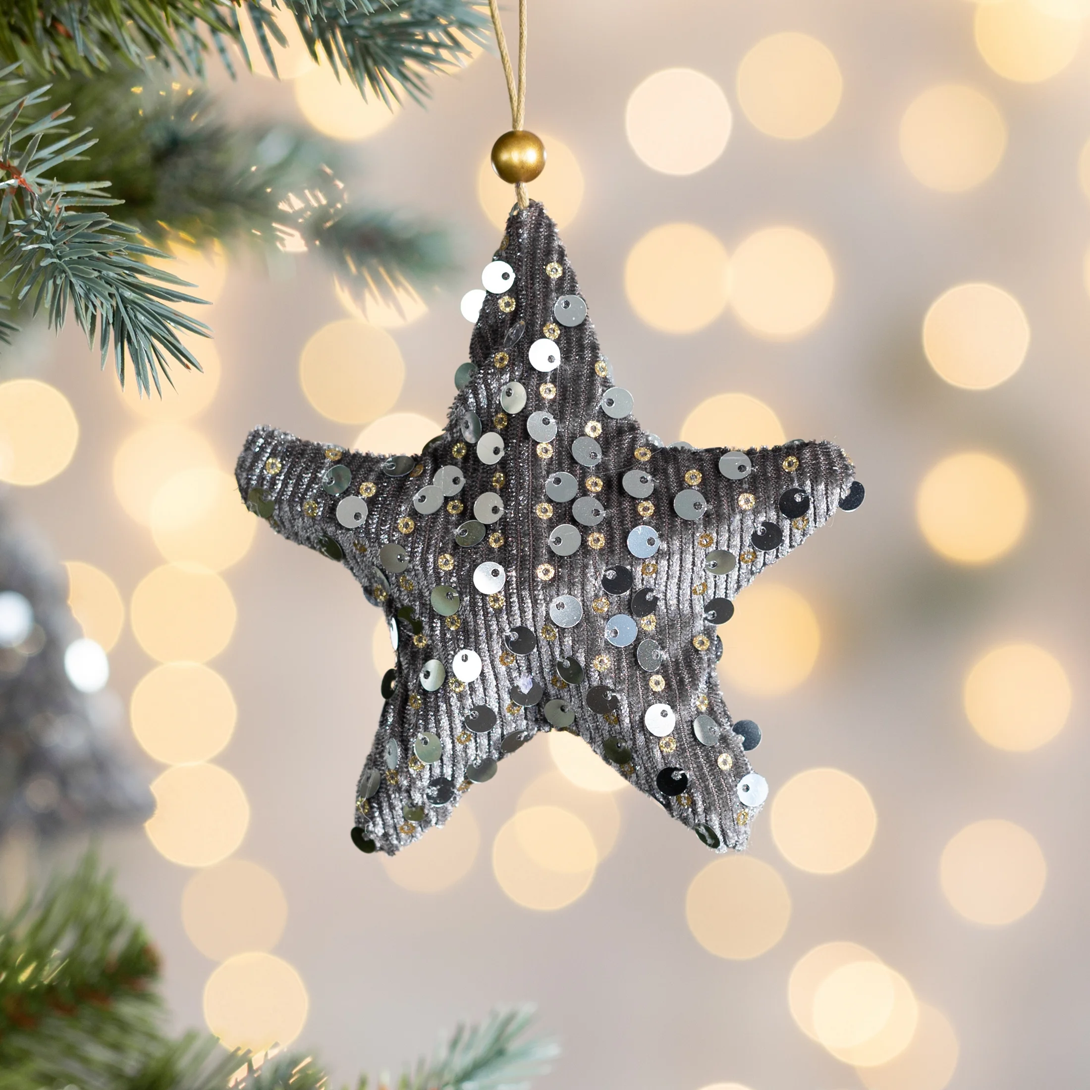 Ozdoba choinkowa GWIAZDA z lśniącymi cekinami |