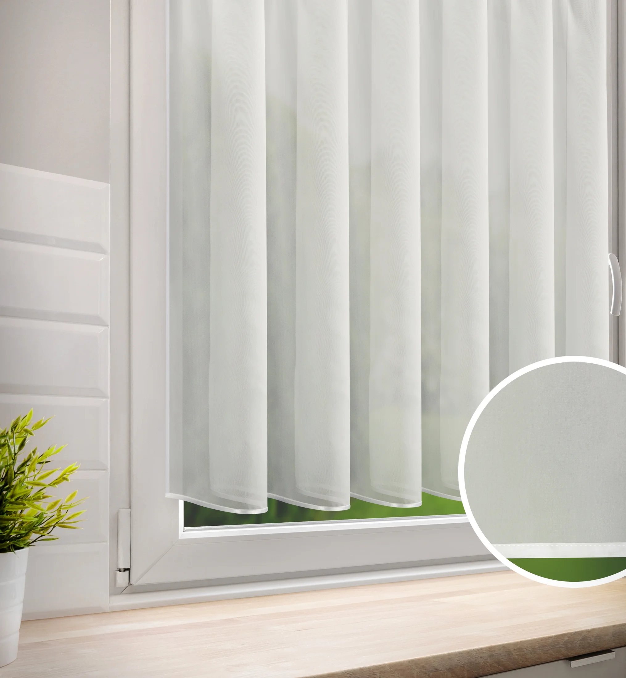 Zazdrostka kremwoa z woalu wykończona atłasową lamówką 120x120 cm tunel - VIOLET