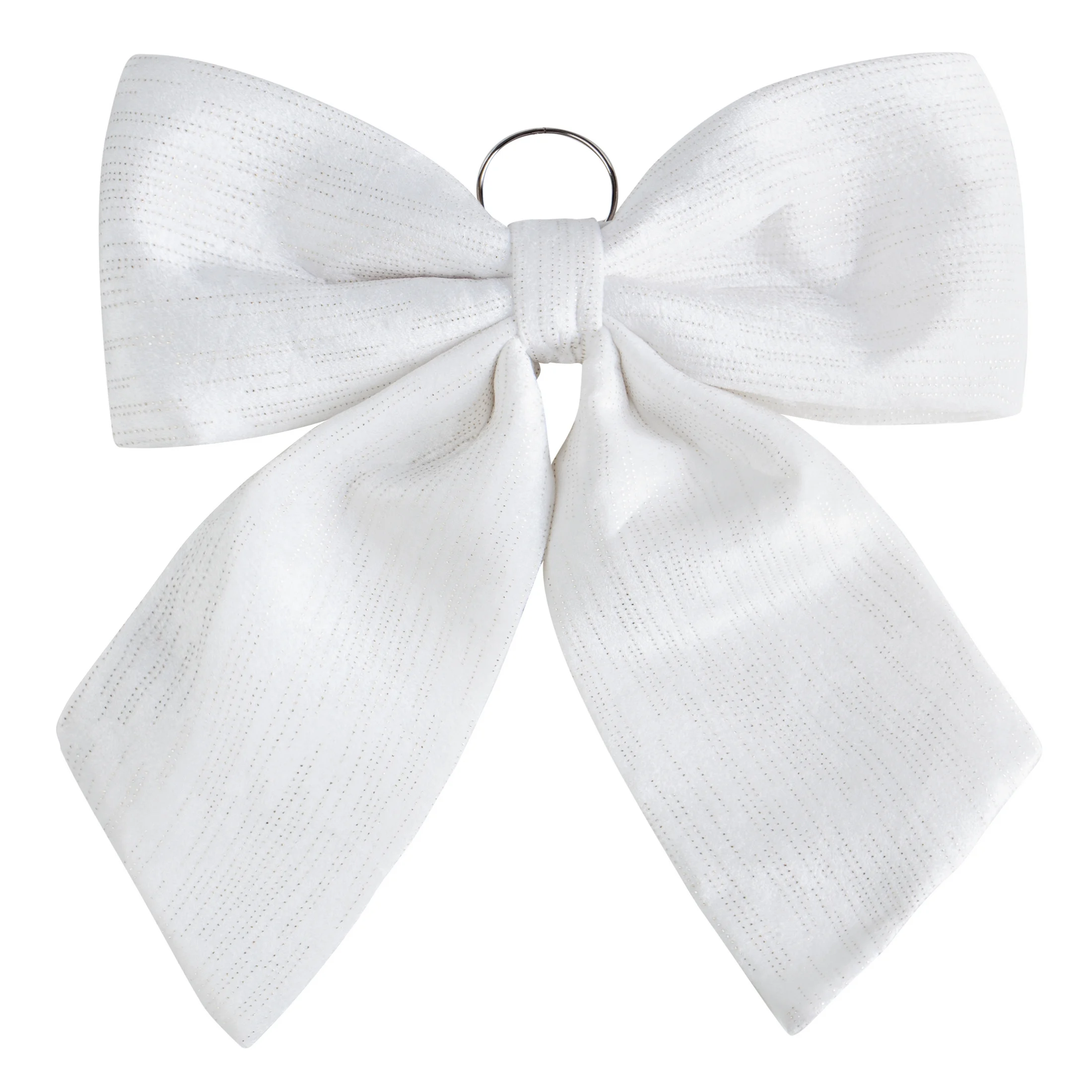 Świąteczna ozdoba w kształcie kokardy z błyszczącej tkaniny | eurofirany