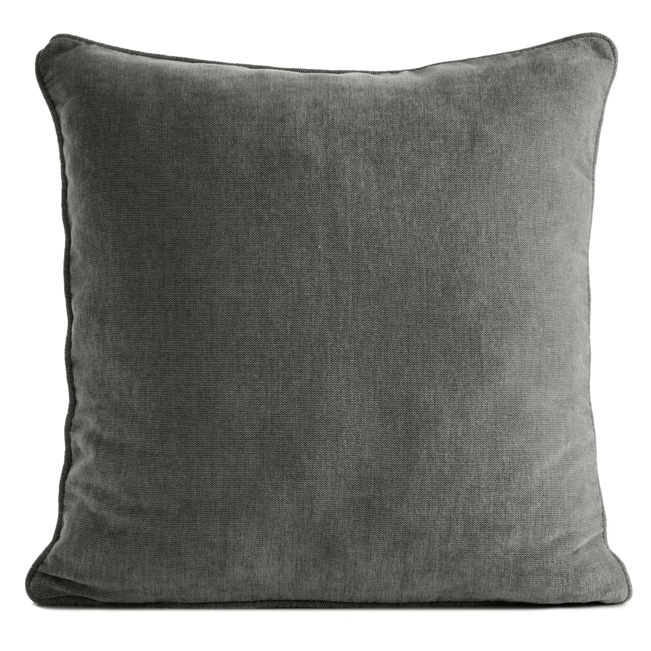 Poszewka na poduszkę 45x45 cm stalowa z szenilowej tkaniny - VANI | eurofirany