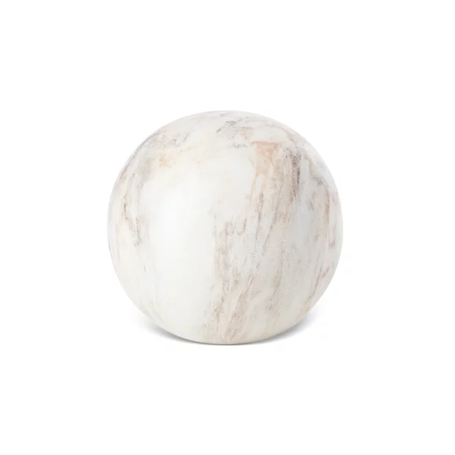Kula ceramiczna biało-beżowa z efektem przecieranego drzewa średnica 9x9 cm ASLI