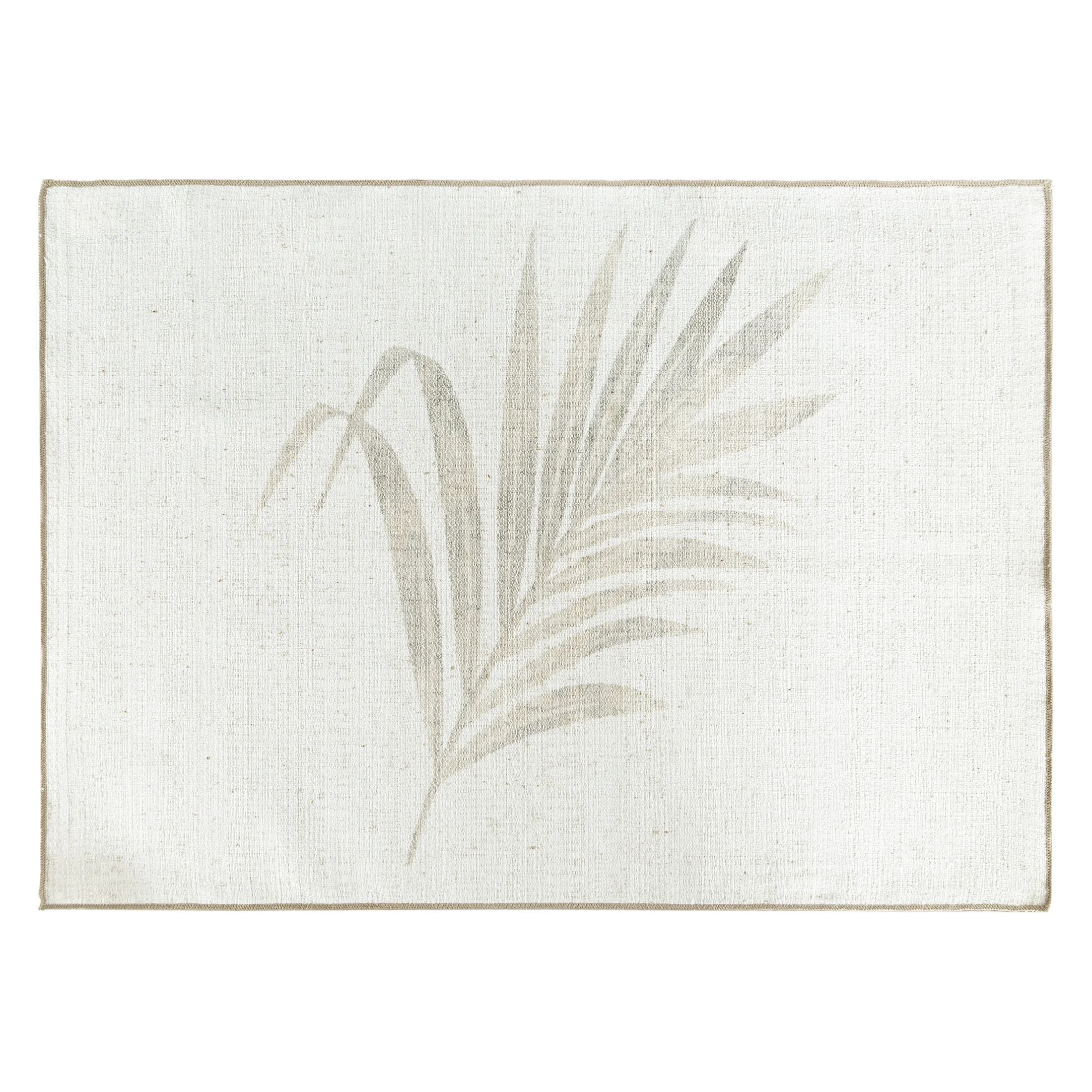 Komplet podkładek 4 szt beżowo, kremowy 32x45 cm INES 11 z nadrukowanym motywem liści palmowych