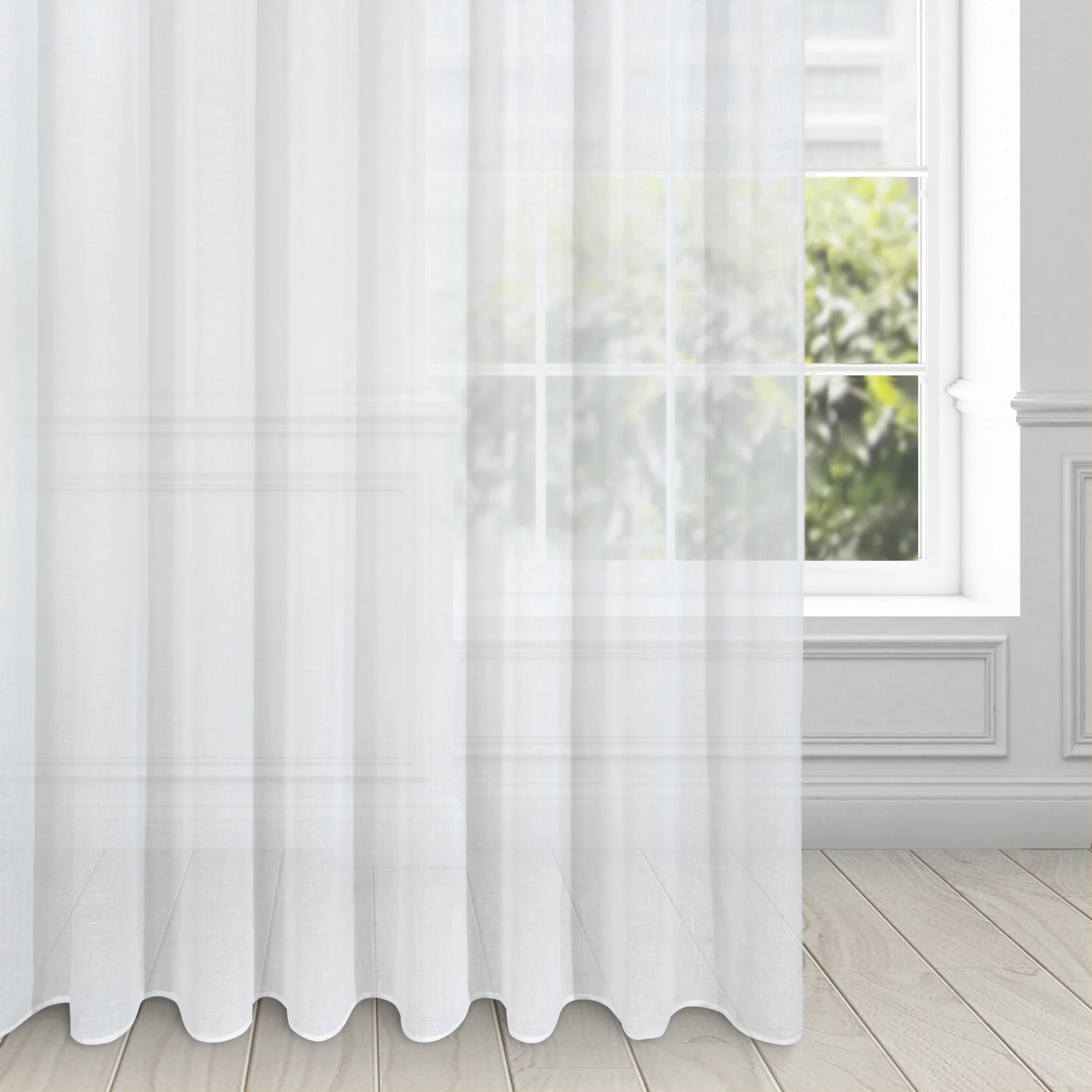 Firana biała z etaminy z lekkim połyskiem 300x250 cm przelotka VIOLA | eurofirany