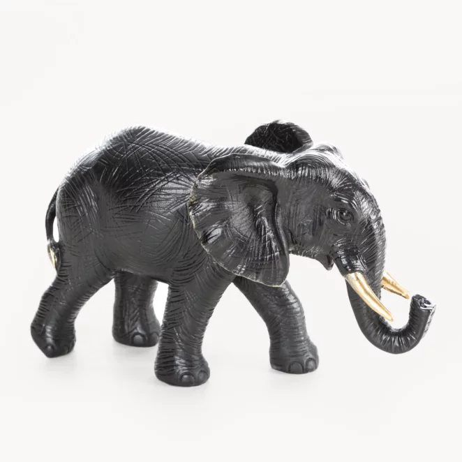 Figurka czarna Słoń 20x7x12 cm OLI