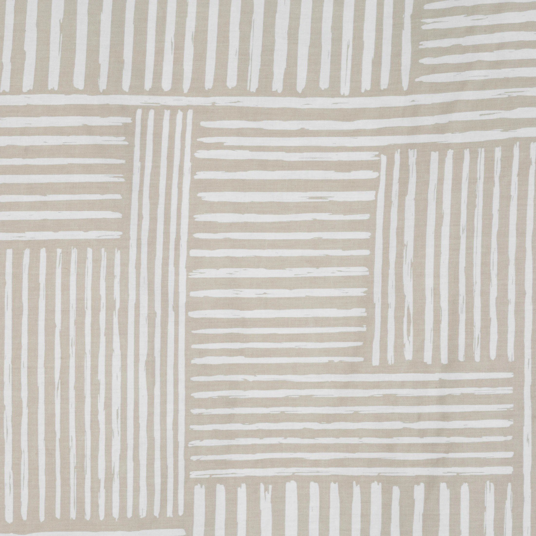 Pościel 220x200 cm komplet 3 częściowy satyna bawełniana kolor biało, beżowy z geometrycznym motywem SPRING 80