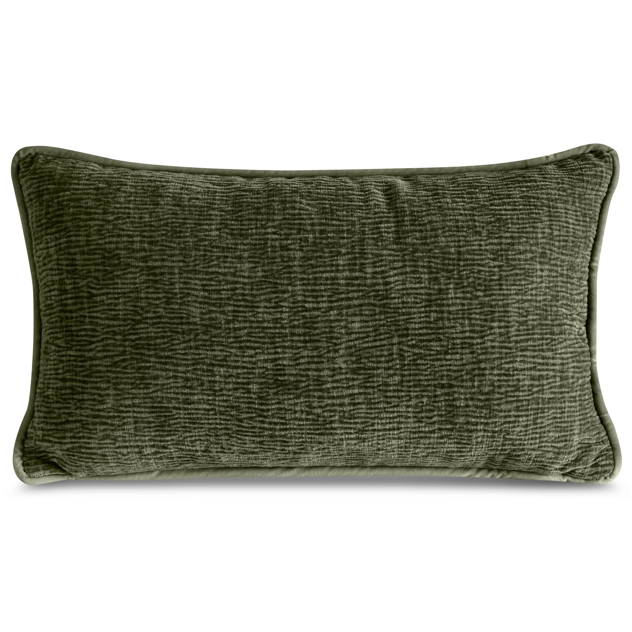 Poszewka na poduszkę 30x50 cm oliwkowa z szenilowej tkaniny ROSI - kolekcja FIORE | eurofirany