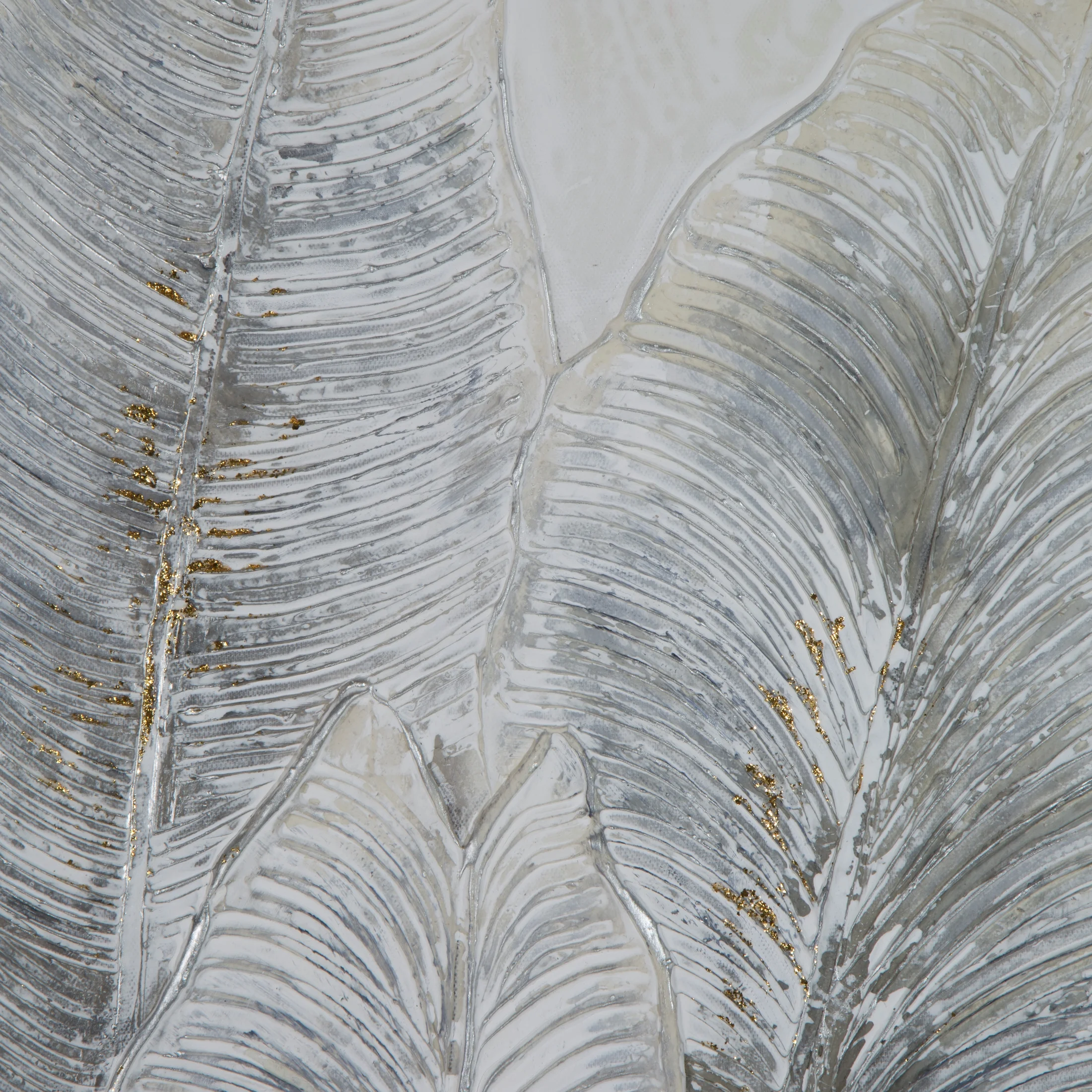 Obraz roślinny szary ręcznie malowany na płótnie 90x120 cm