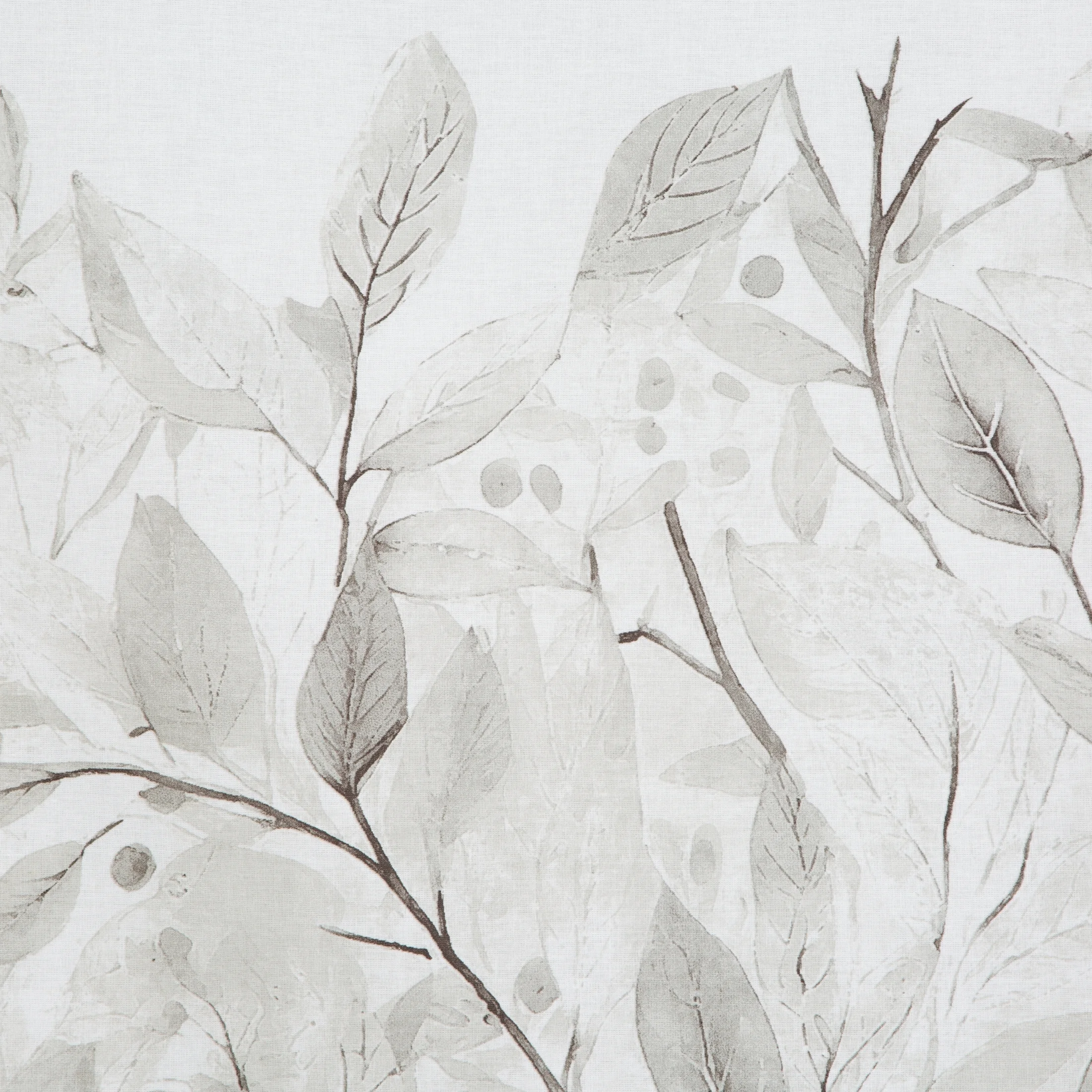 Pościel 140x200 cm komplet 2 częściowy satyna bawełniana kolor srebrno, biały z wzorem roślinnym SPRING 63