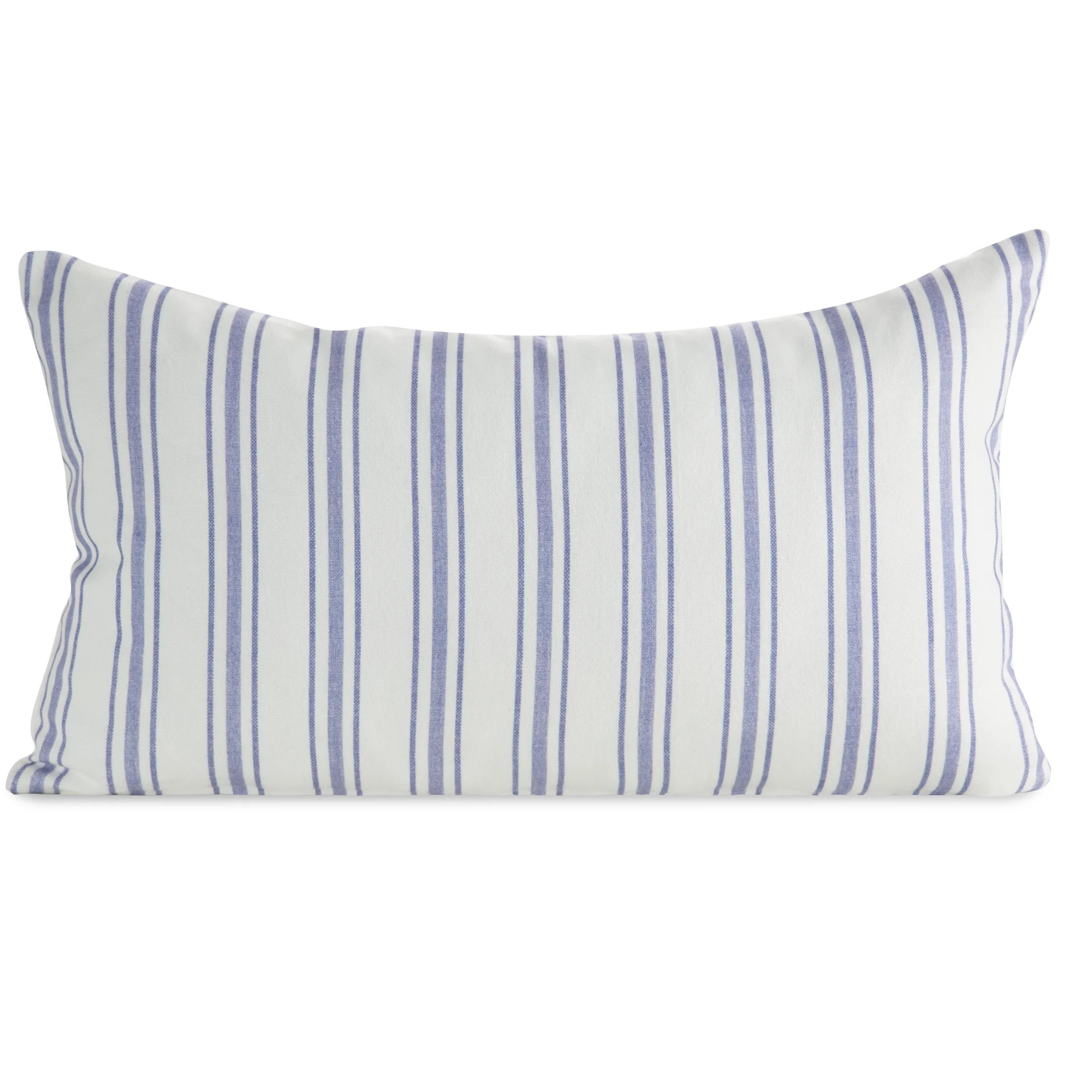 Poszewka na poduszkę 30x50 cm bawełniana z dodatkiem lnu kremowo, fioletowa zdobiona subtelnym nadrukiem pasów LEN | eurofirany